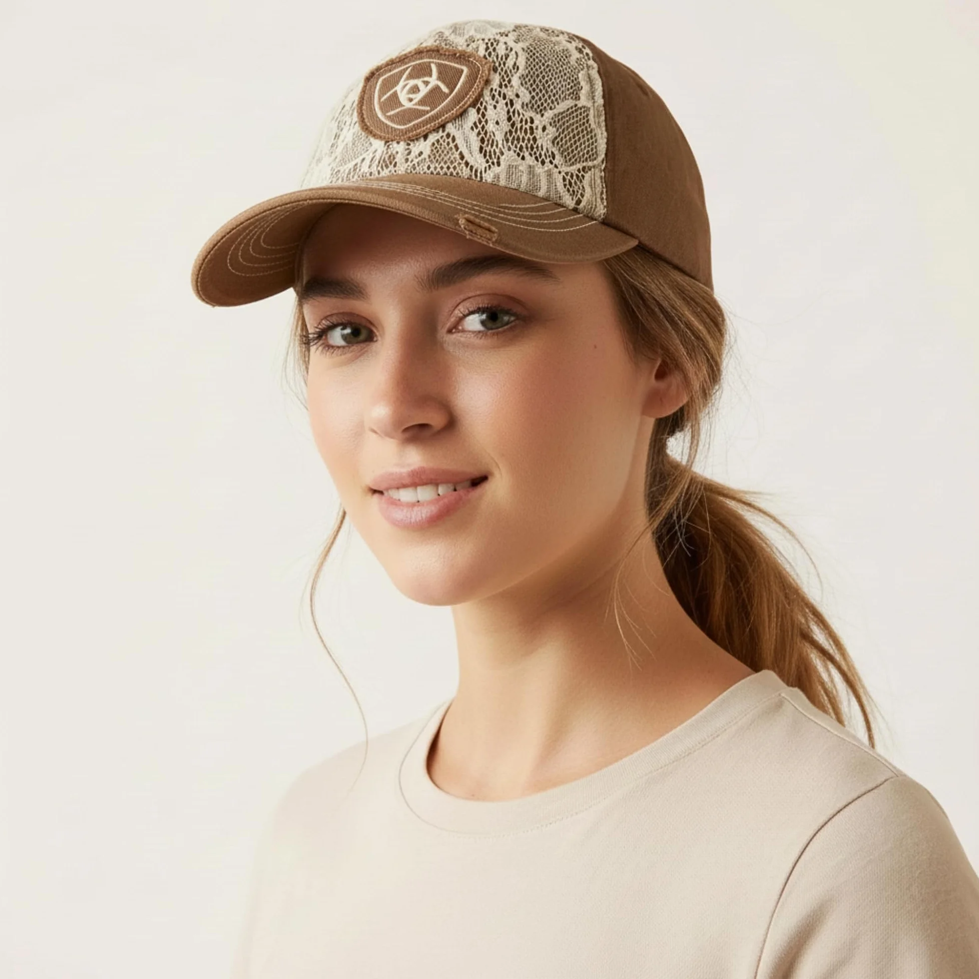 Ariat Accessories Women's Lace Logo Cap OS, Brown