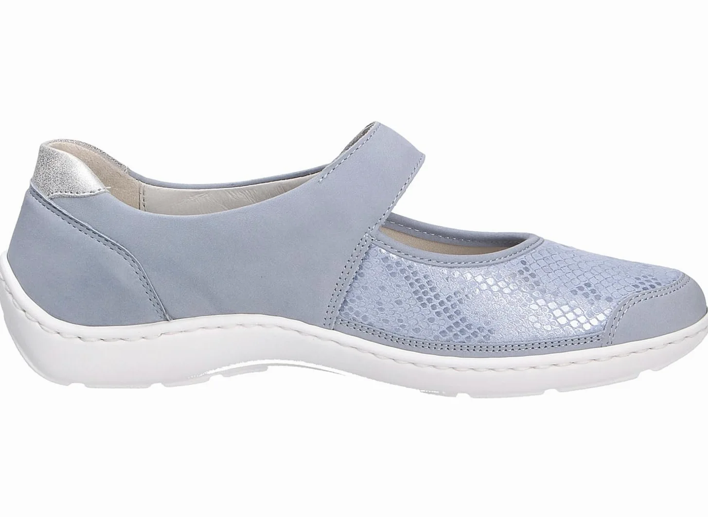 Waldläufer Henni-Soft Denver (cuir nubuck)/stretch crocus Sky Argento, largeur H 496H33-300-267 Bleu