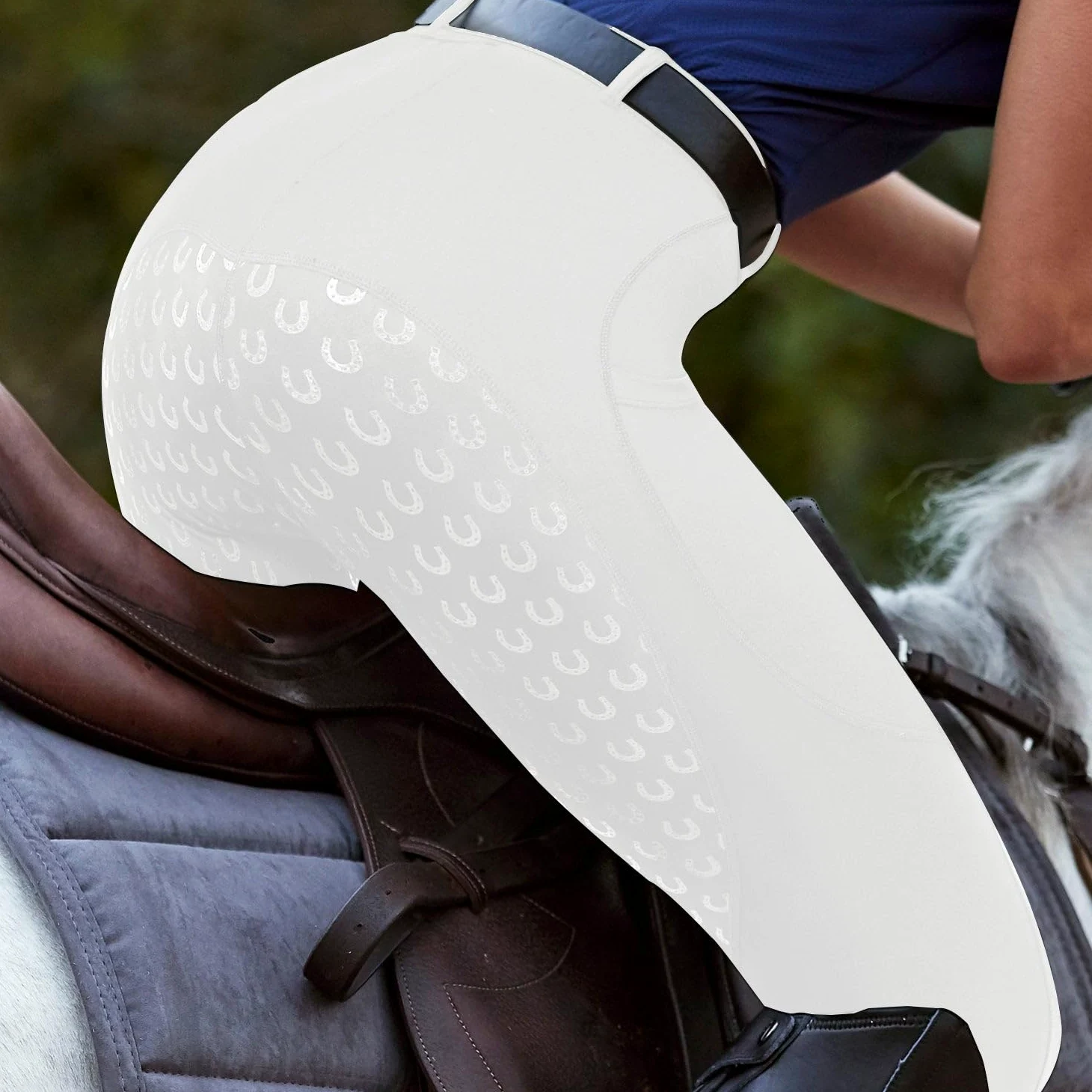 FitsT4 Sports Leggings d'équitation pour Femmes Pantalon d'équitation entièrement doublé en Silicone avec Poche pour téléphone Portable et Passants de Ceinture