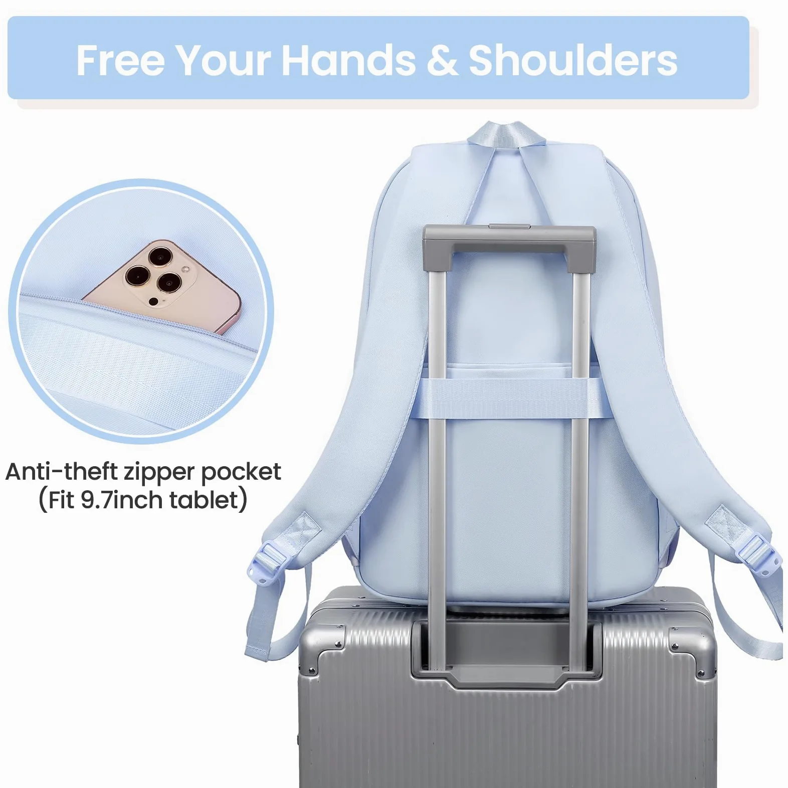 Tanou Cartable Fille Primaire, 20 Litres Sac a Dos College Fille Cartable Kawaii avec Pendentif, Léger Sac Ecole Primaire pour Enfants de 7 à 14 ans