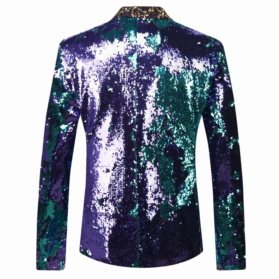 Veste de Costume élégante à Paillettes pour Homme - Deux Couleurs