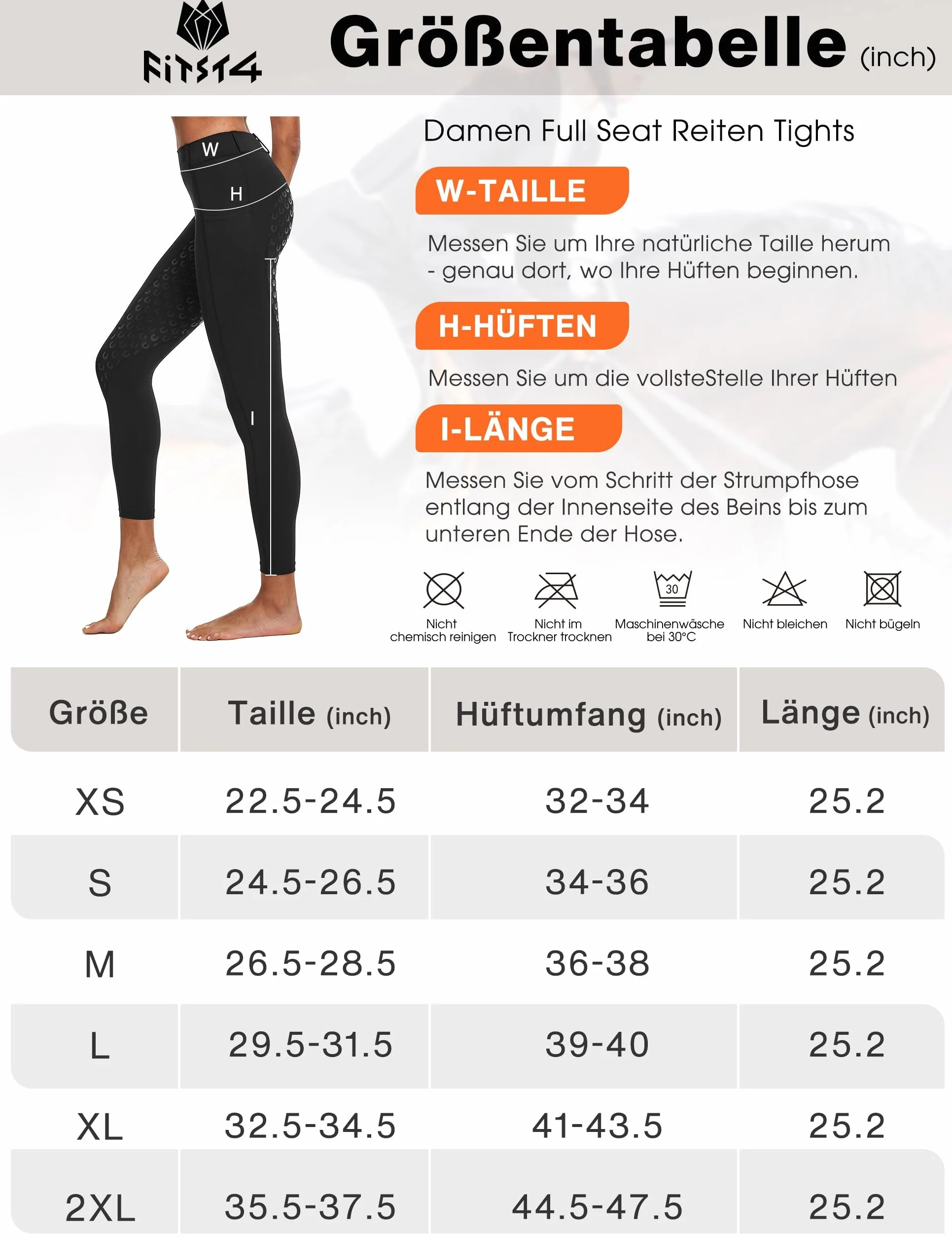 FitsT4 Sports Leggings d'équitation pour Femmes Pantalon d'équitation entièrement doublé en Silicone avec Poche pour téléphone Portable et Passants de Ceinture