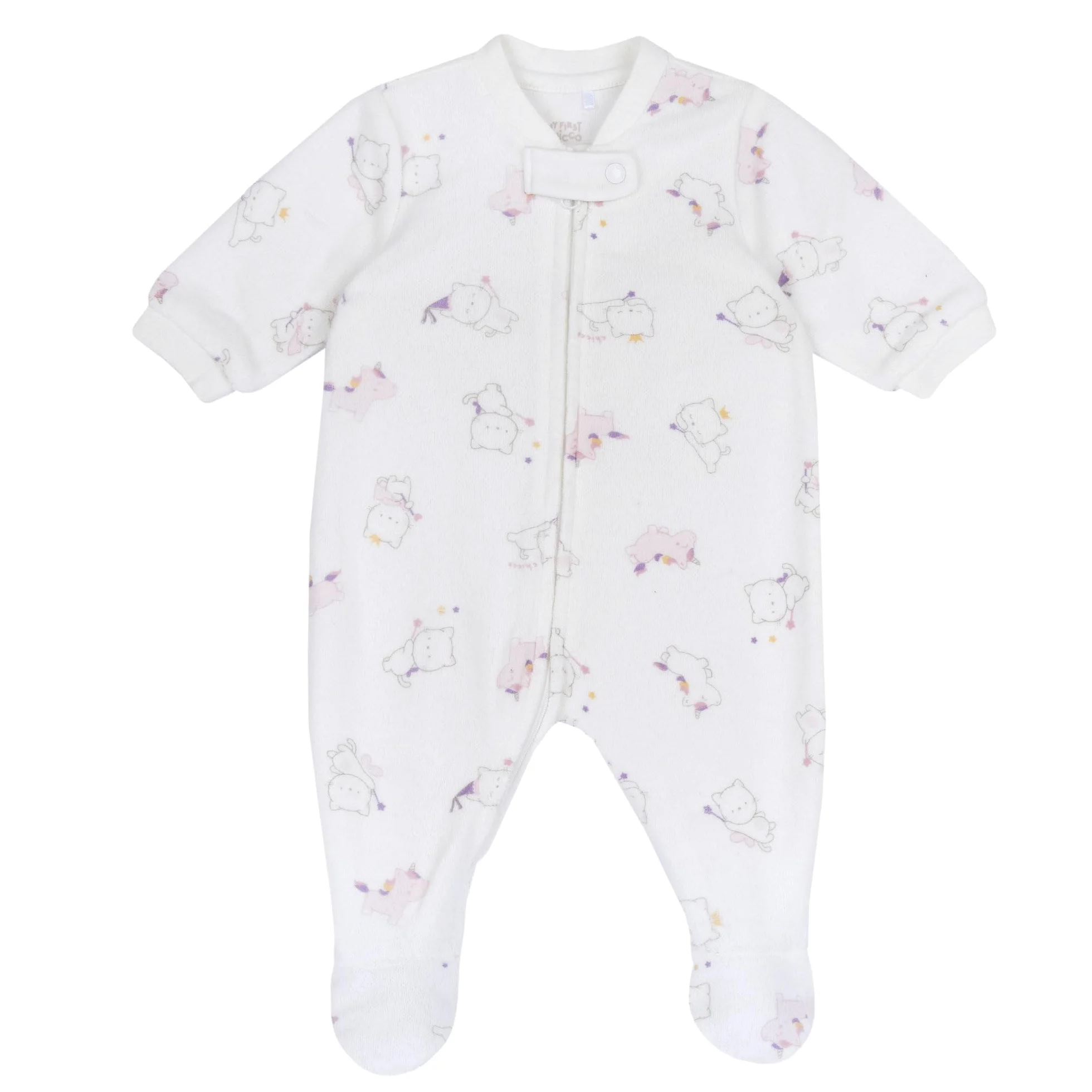 Chicco, Grenouillère Bébé Garçon et Fille en Polaire Chaude et Douce, avec Ouverture Frontale Confortable, Idéale pour l'Hiver, Vêtements Bébé 0-24 Mois, Designed in Italy