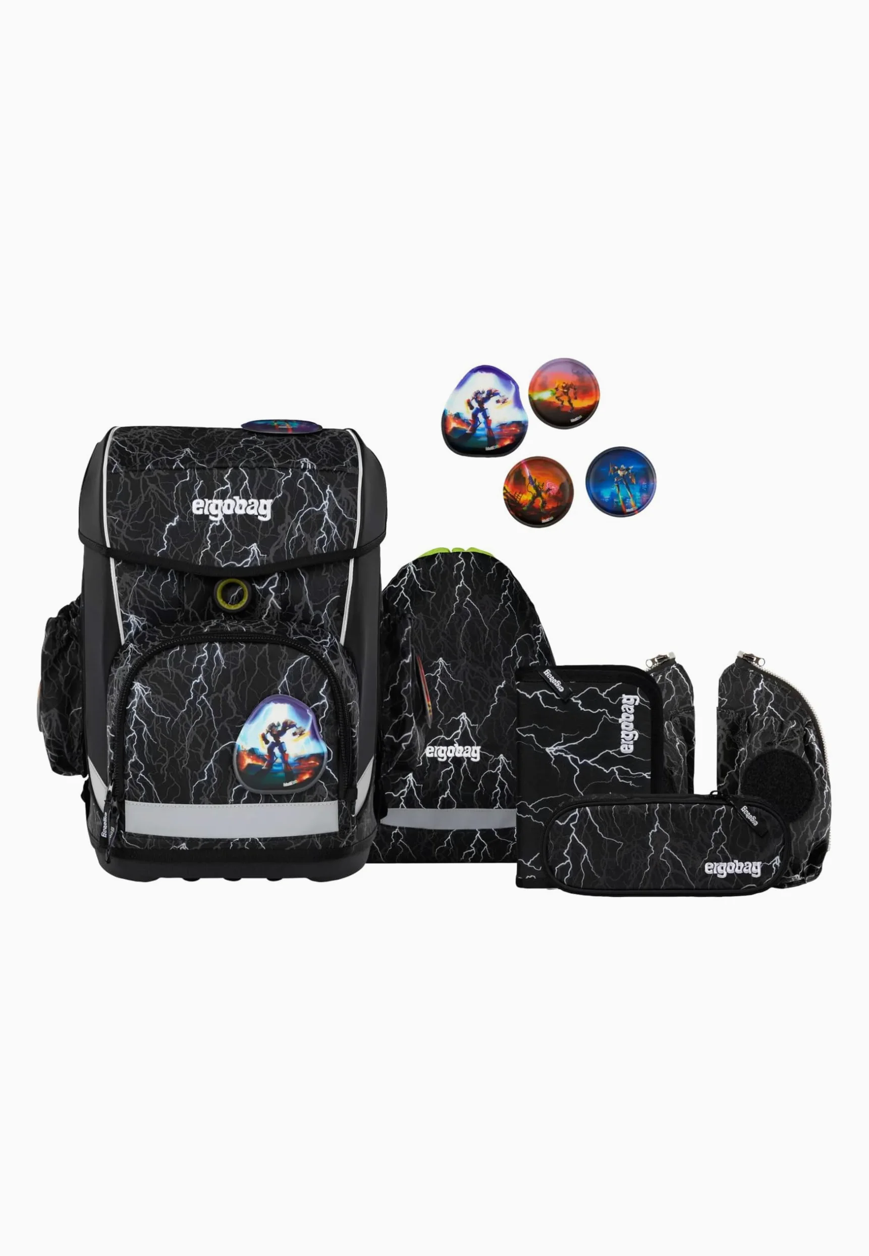 ergobag cubo Light Set Cartable Ergonomique, Ultra léger, Set de 6 pièces, 780 g