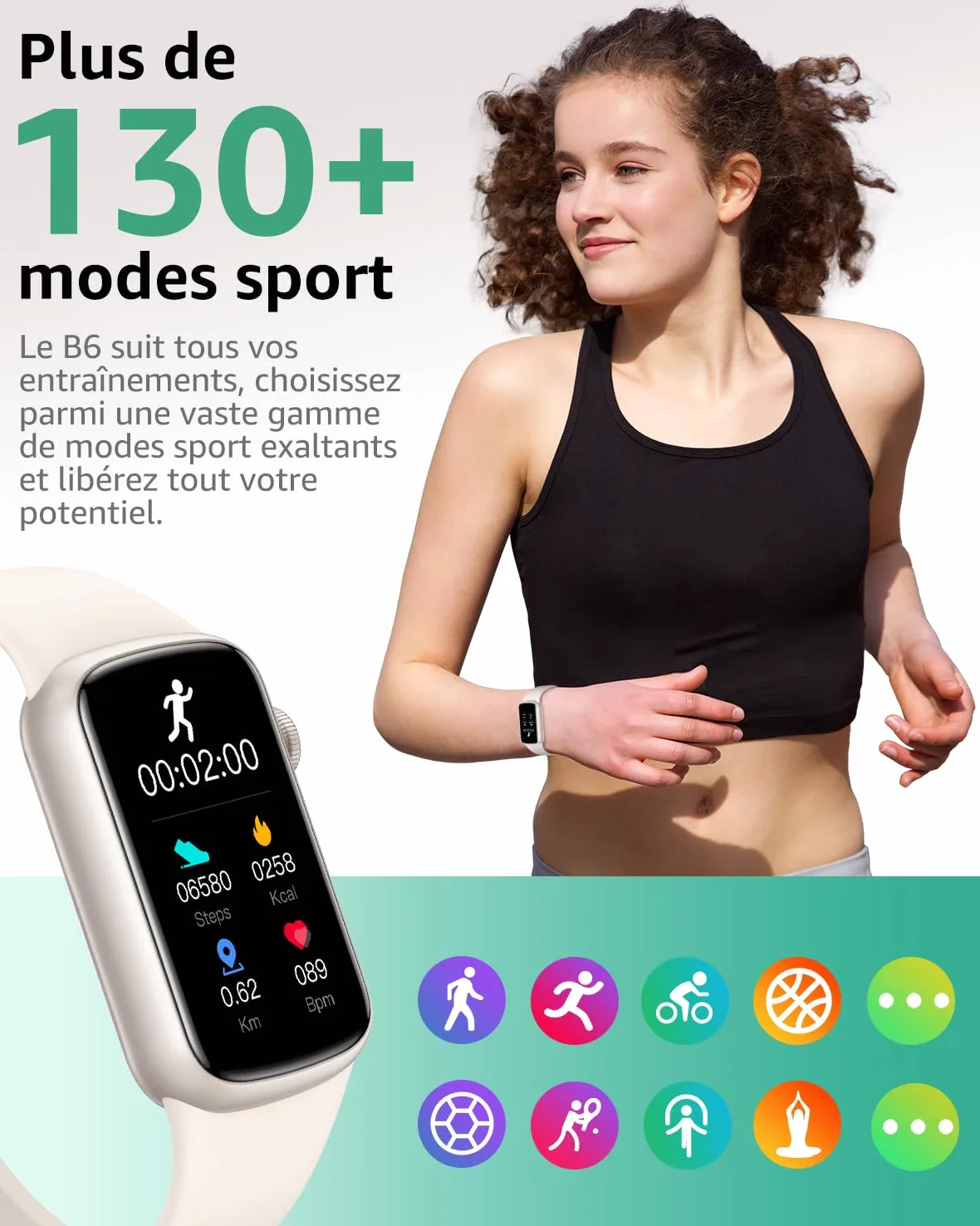 Montre Connectée Femme Homme, 1,47'' Smartwatch avec 137+ Modes Sportifs, Fitness Tracker avec Cardiofréquencemètre, Sommeil, Podomètre, IP68, Montre Intelligente pour Android iOS Galaxie