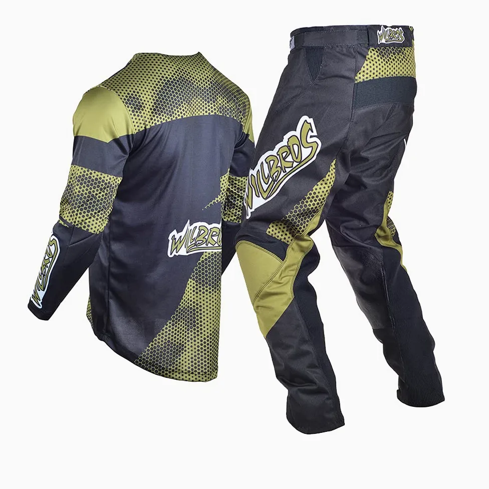 MX Pantalons en Jersey de Motocross Enduro Maillot Hommes Cyclisme Moto VTT Dirt Bike Offroad Racewear Adulte Pantalones