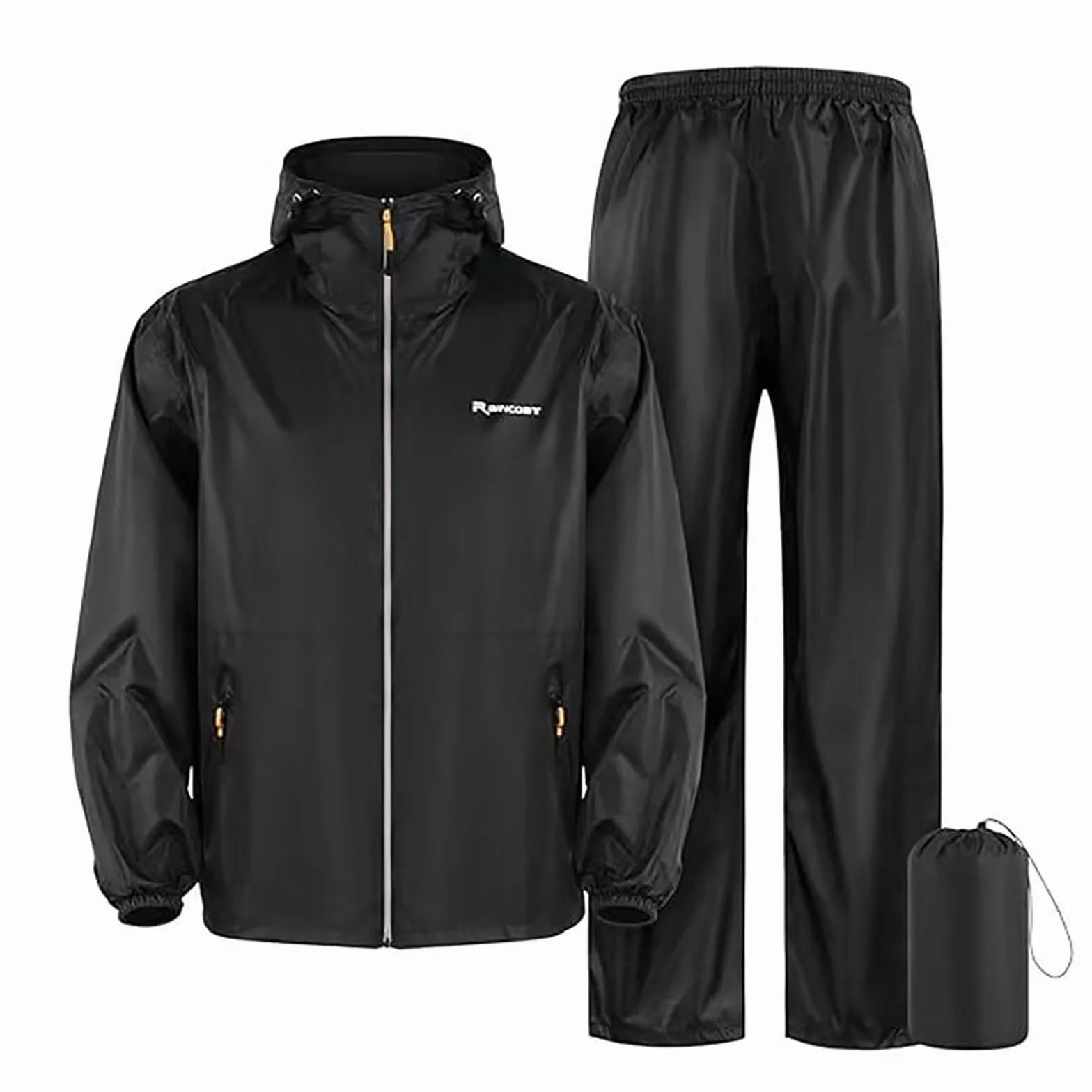 Generisch Combinaison de pluie pour homme - 2 pièces - Coupe-vent - Imperméable - Veste de cyclisme et pantalon de cyclisme - Respirante - Veste de pluie - Vêtement de pluie - Vêtement de pluie