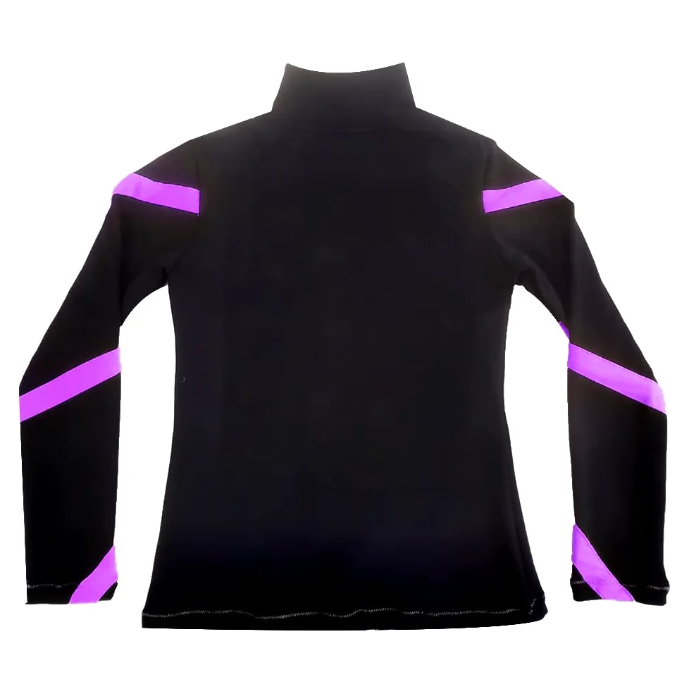 LIUHUO Vestes de patinage sur glace pour filles Femmes Rayures Entraînement Pratique Patinage artistique Tops Coûts Polaire