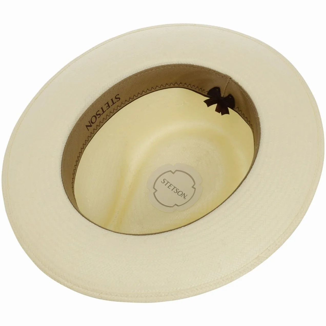 Stetson Chapeau en Paille Fallkirk Fedora Toyo Femme/Homme - de Soleil avec Ruban Gros Grain Ete Printemps-ete