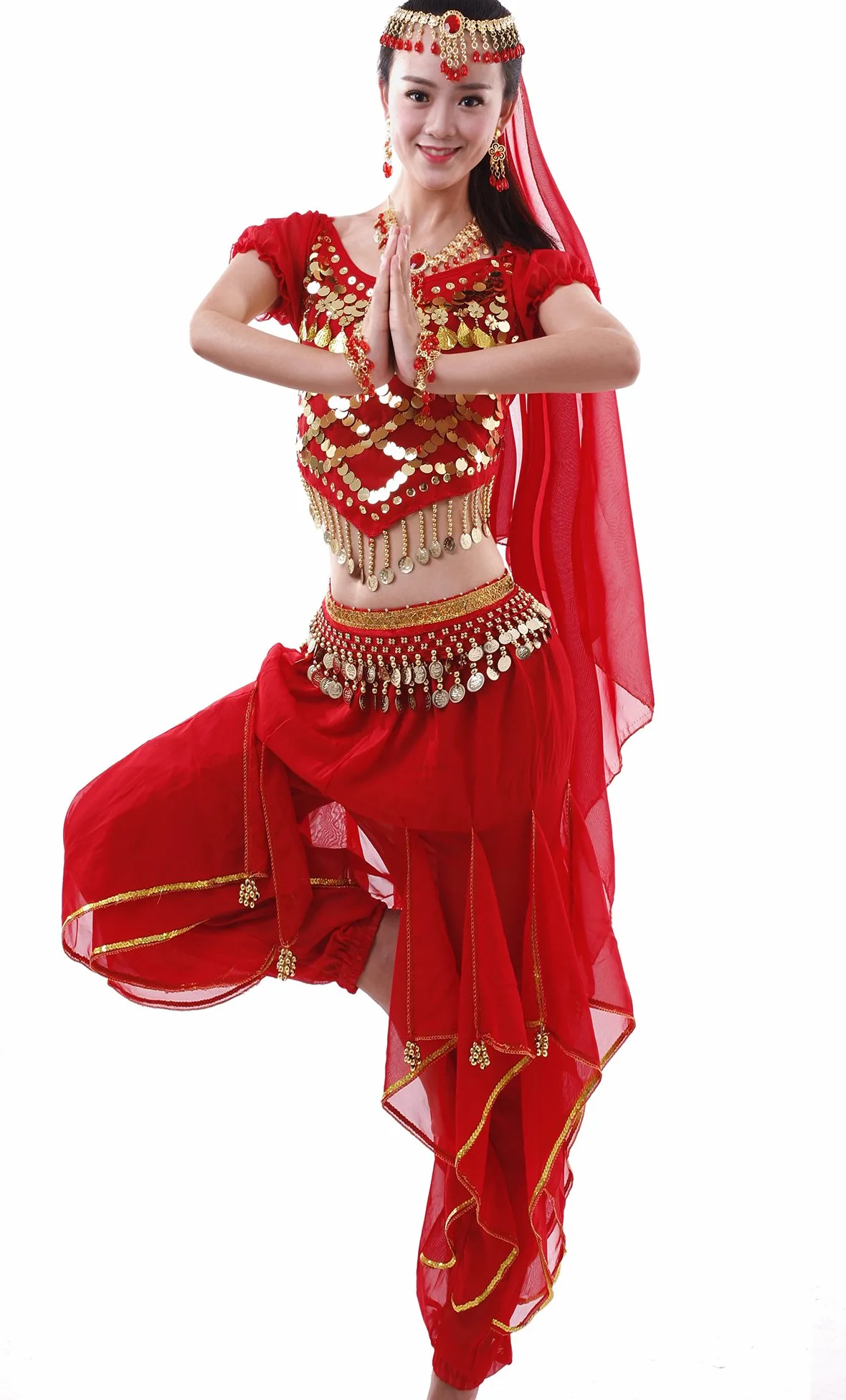 Astage Femme Indienne Belly Danse Costumes Halter Harem Pantalon Performance Set