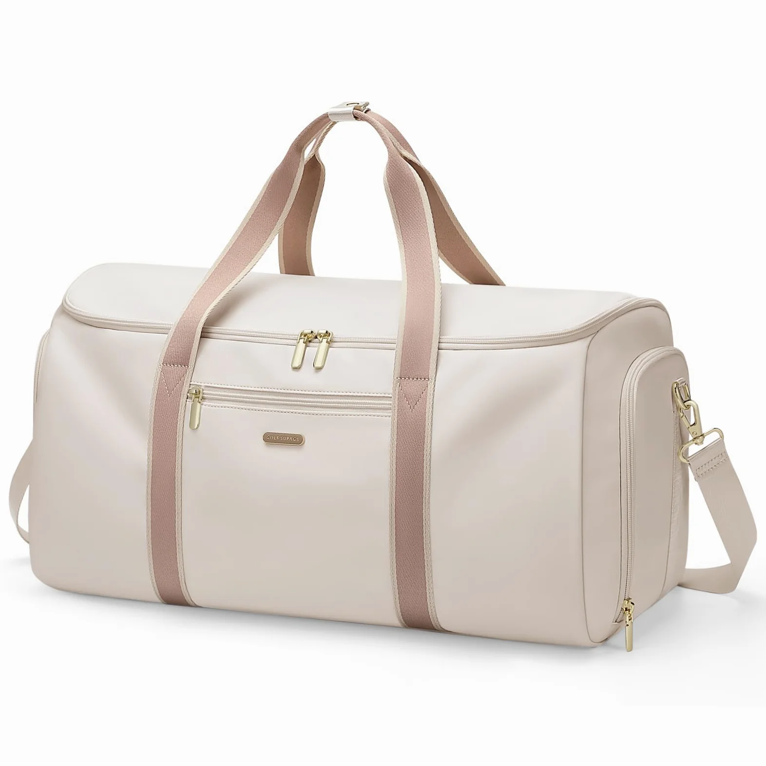 Sac de Voyage Convertible 2 en 1 Sac à Main pour Femme Pliable Blanc Cassé