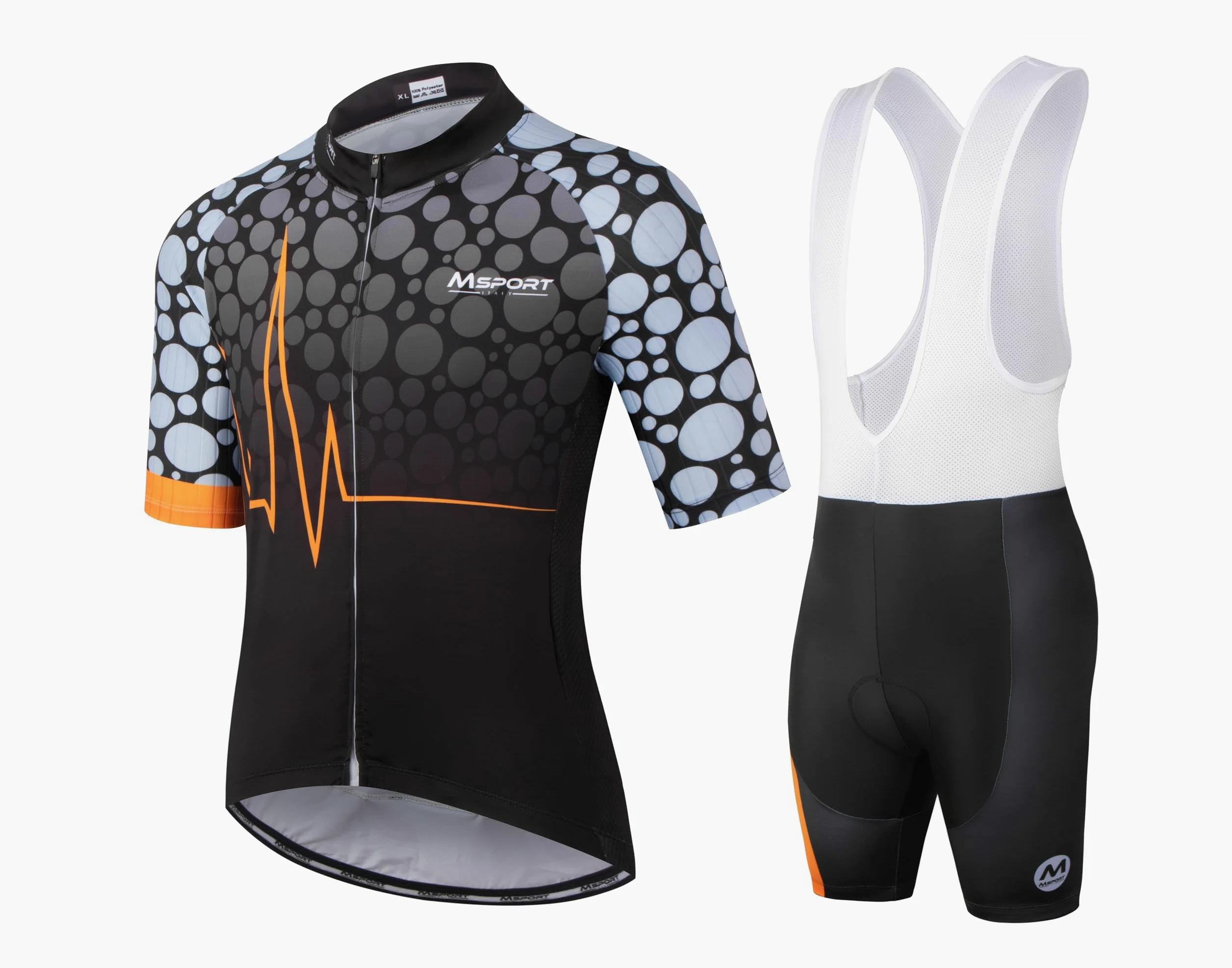 Msport Ensemble de Cyclisme Respirant à Séchage Rapide – Tenue Cyclisme Maillot Homme + Cuissard Rembourré Gel 5D - M06 XL