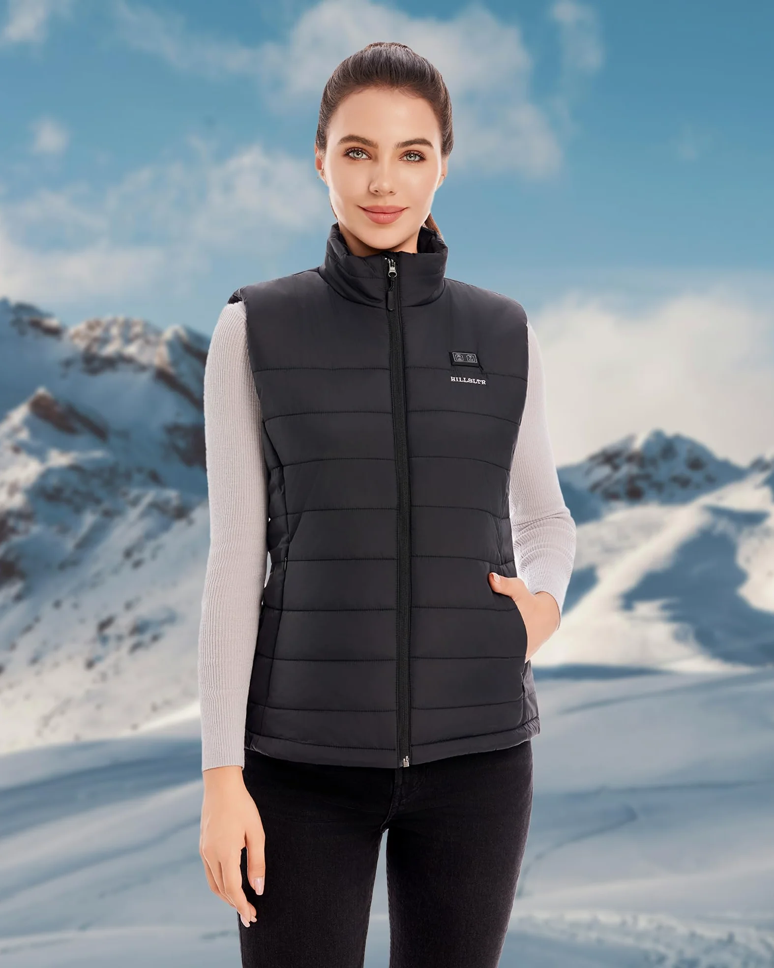 Gilet Chauffant Femme avec Batterie 7.4V 18400mAh – Gilet Chauffant Électrique Léger, Lavable en Machine, Veste Chauffante Léger Déperlant pour Hiver