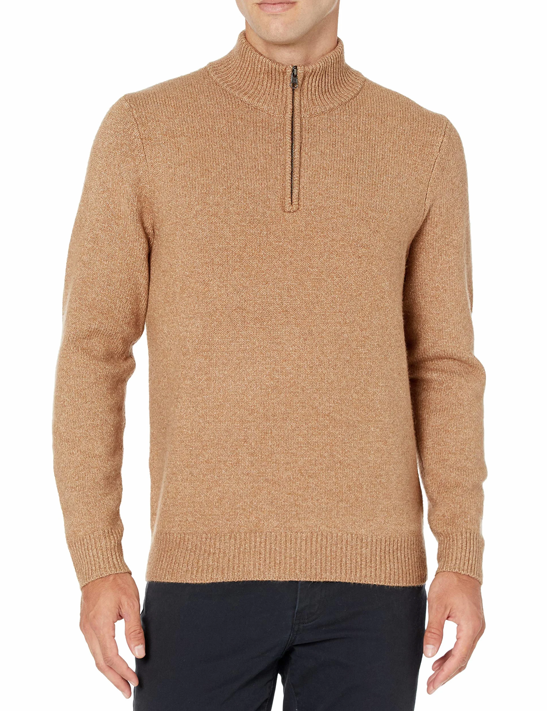 Amazon Essentials Pull à Fermeture Éclair 3/4, à Manches Longues, Doux Au Toucher Homme