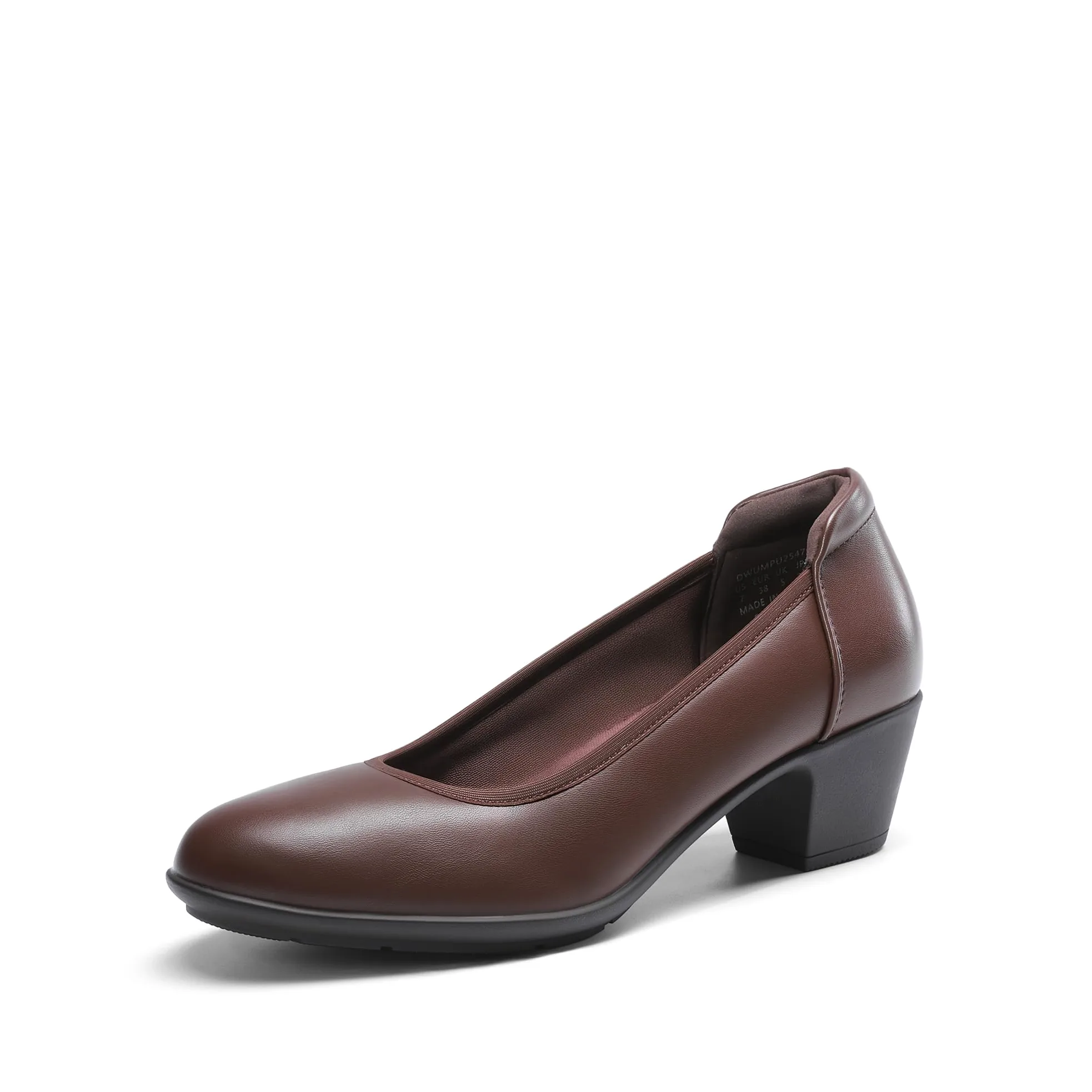 DREAM PAIRS Escarpins bas épais à bout fermé pour femme - Chaussures de travail confortables à talons ronds