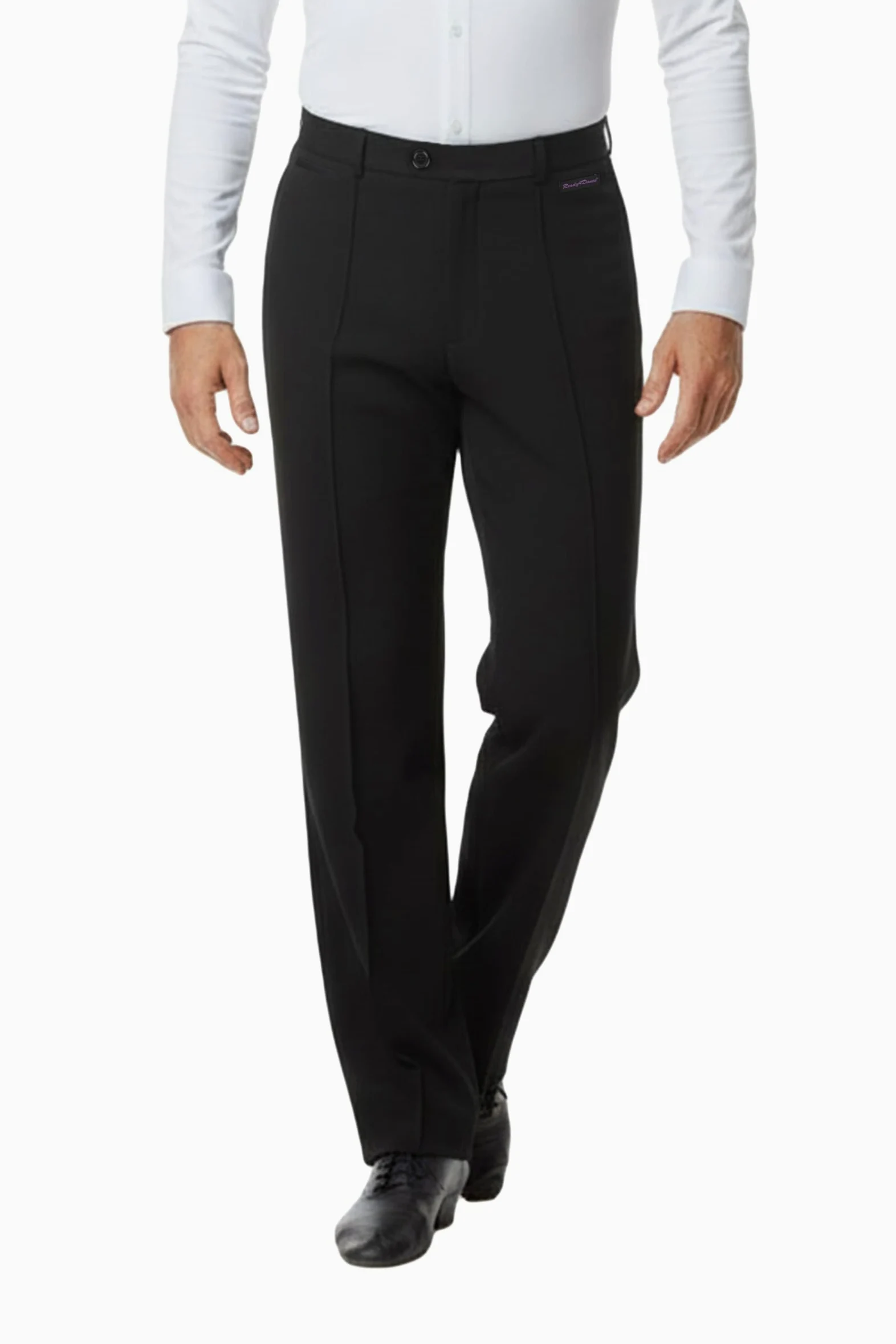 Pantalon homme Slim Fit en tissu technique pour danse de salon, danse standard et danse latino-américaine, avec surpiqûre centrale et poche
