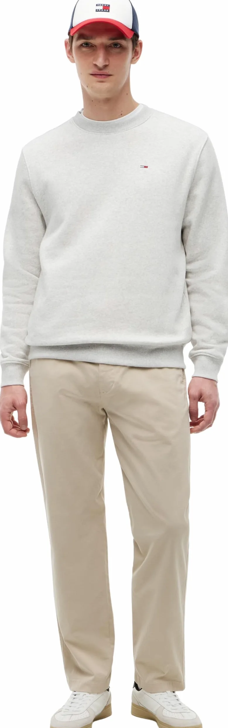Tommy Jeans Sweat Homme Regular Fit Flag Fleece Col Ras-du-Cou