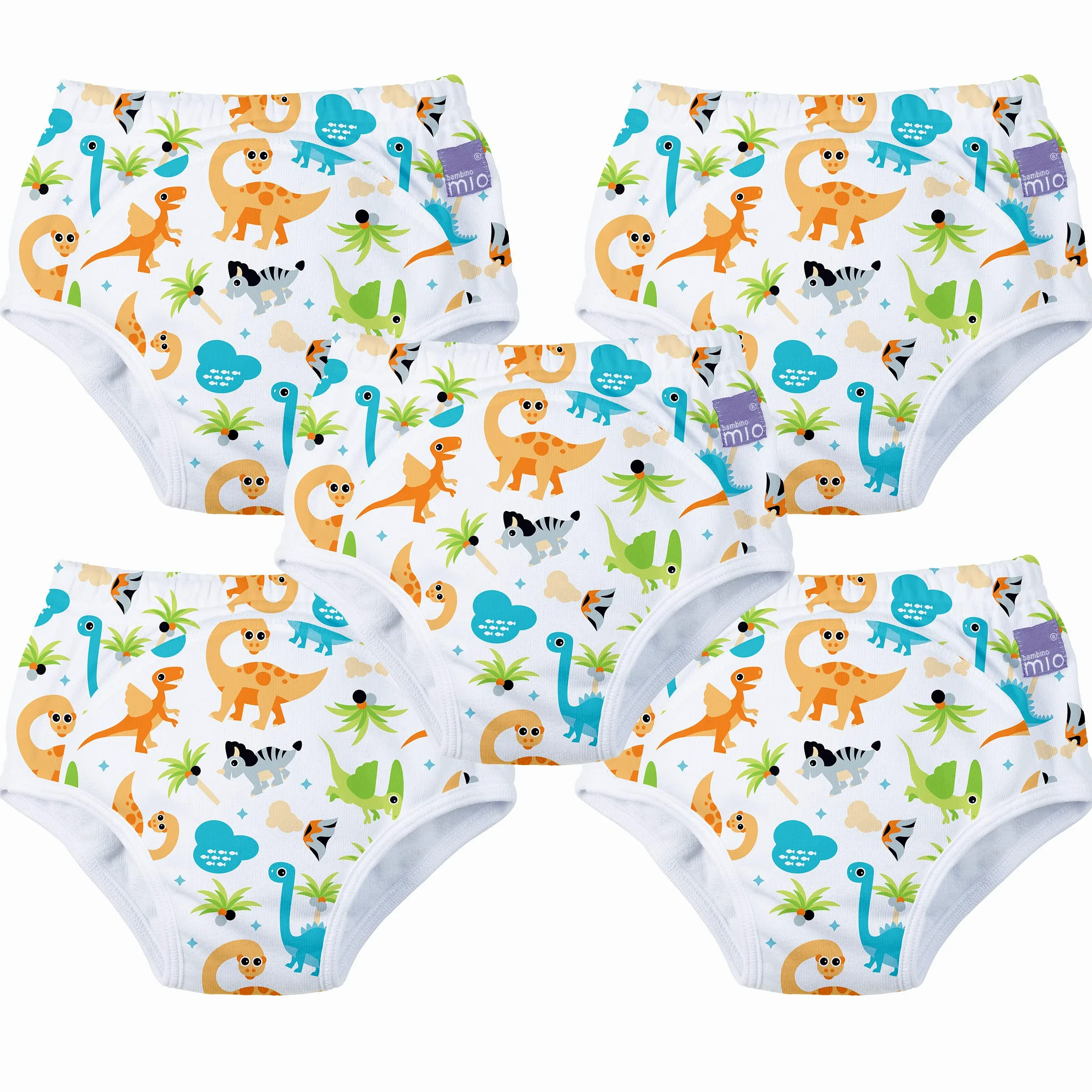 Bambino Mio Culotte d'apprentissage lavable, lot de 5, unisexe (2-3 ans - Dino) Pour les garçons et les filles