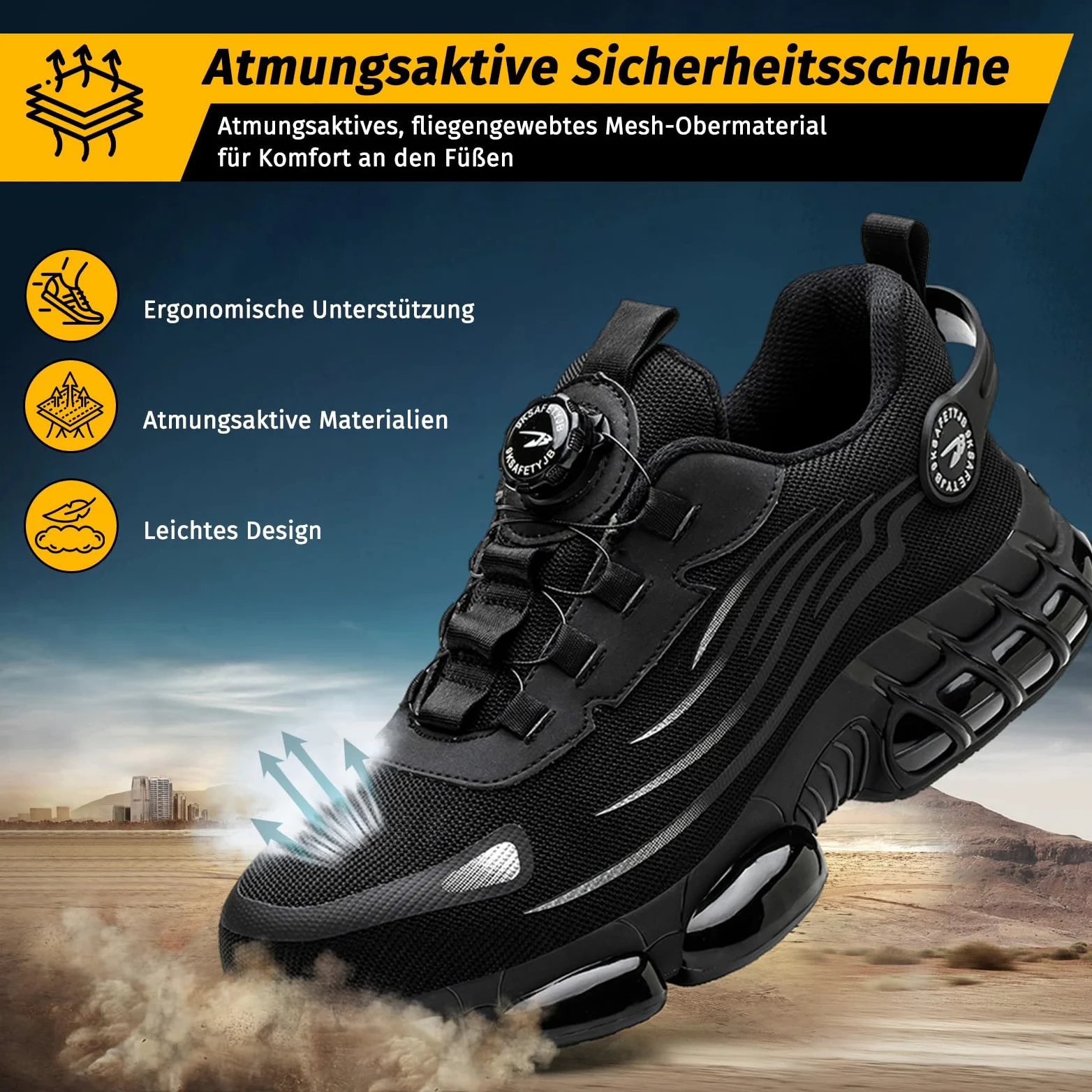 FOGOIN Chaussures de Sécurité Hommes S3, Baskets de Securite Femme, Chaussures de Travail Respirantes et Anti-Pénétration