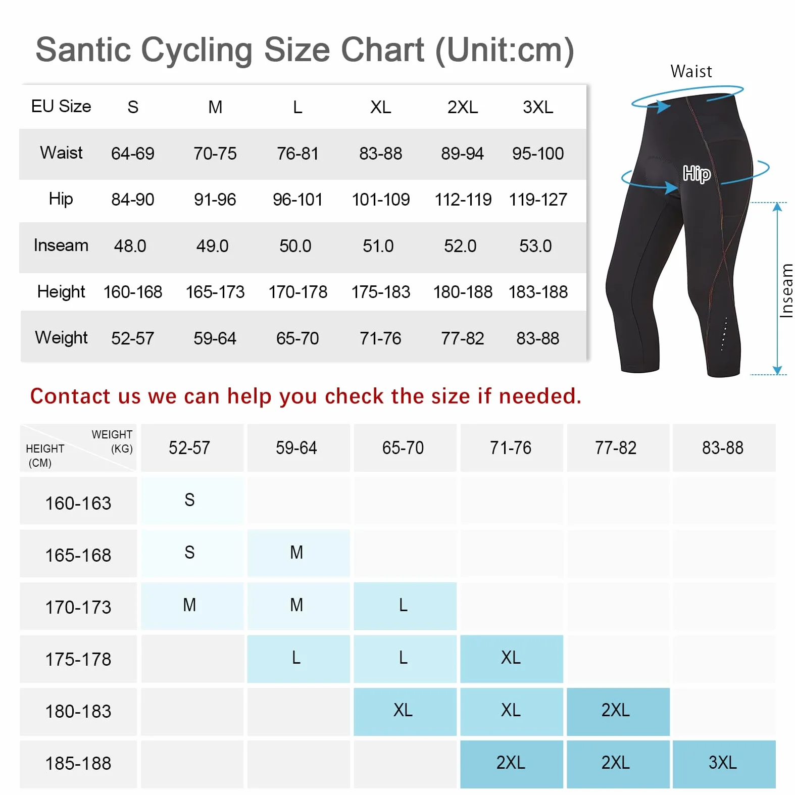 Santic Short de Cyclisme pour Femme - Short de Cyclisme rembourré 3/4 - Ao Dai