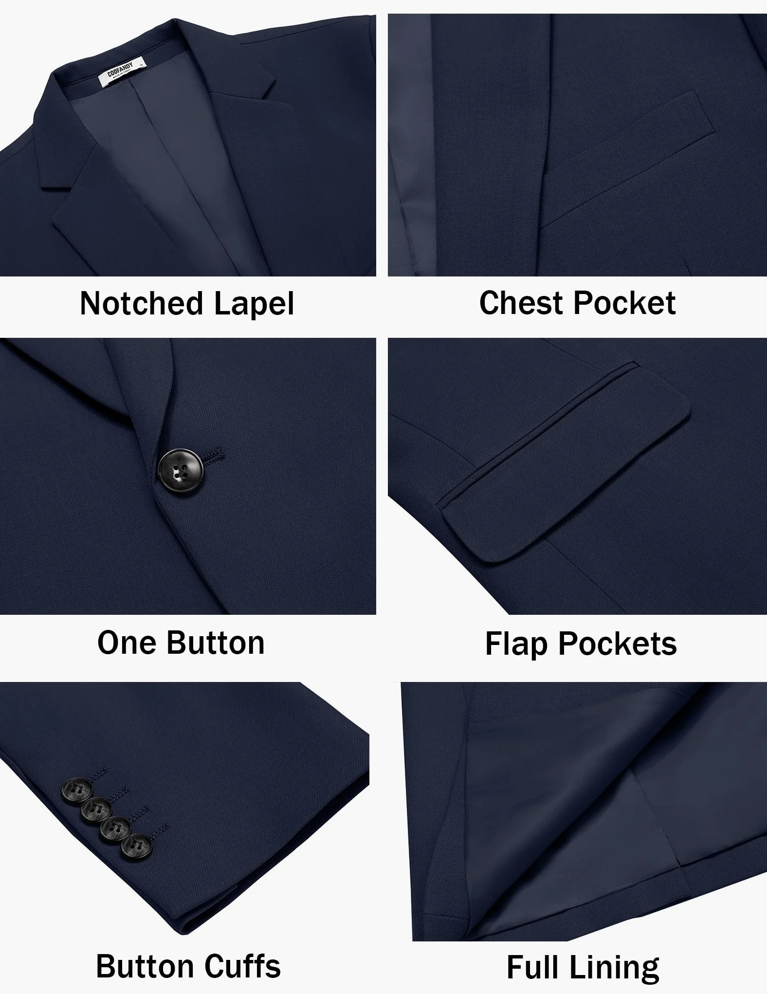 COOFANDY Blazer pour Homme Sportif Décontracté Veste De Costume à 1 Bouton pour Homme Business Casual