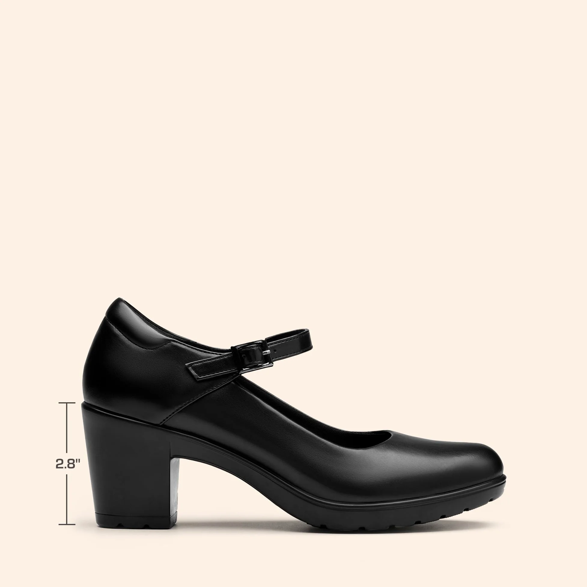 Dream Pairs Mary Janes Escarpins Confortables à Bout Rond avec Sangle de Cheville et Bout fermé pour Femme