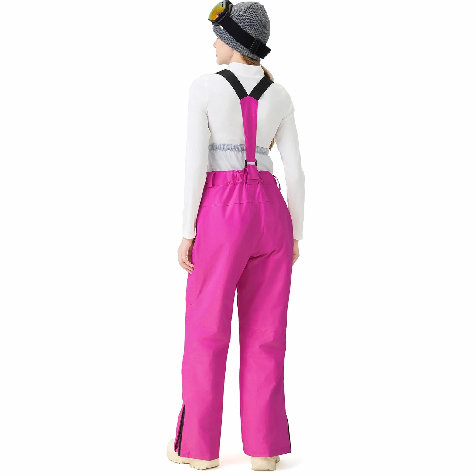 ALSOGO Salopette de ski imperméable isolée pour femme - Pour l'hiver - Bretelles réglables - Pantalon de neige - Coupe-vent - Pantalon chaud pour l'extérieur