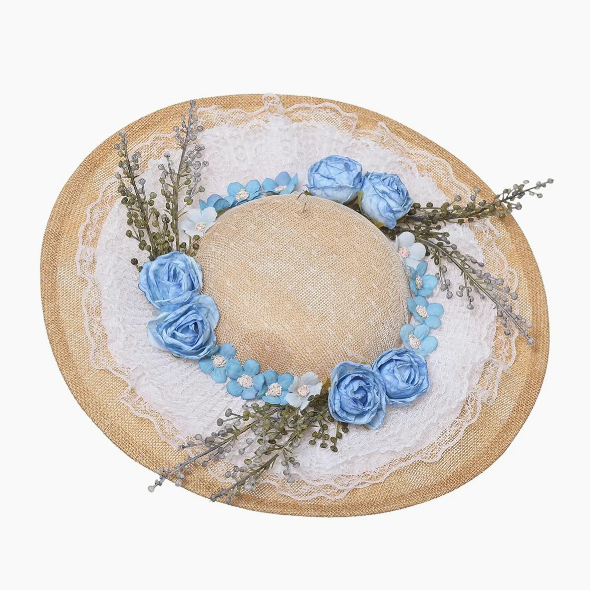 COSDREAMER Chapeau Victorien pour Femmes et Filles - Chapeau Plat Vintage à Fleurs