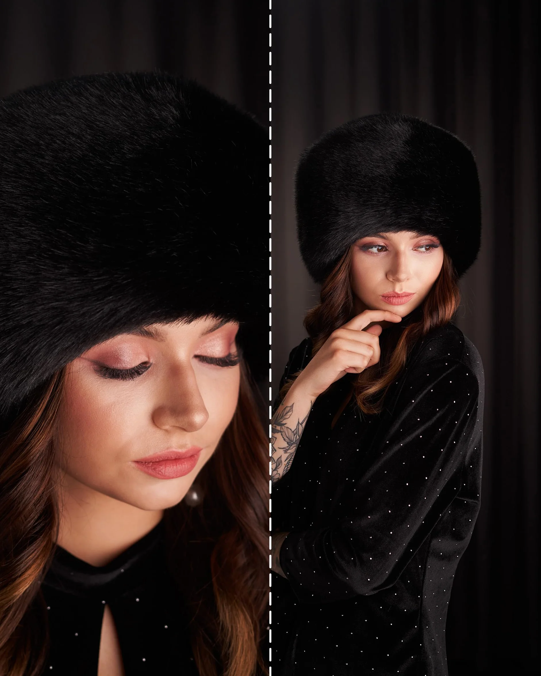 Futrzane Siberian Chapeau Cosaque - Bonnet Fourrure Femme - Chapka Russe Hiver