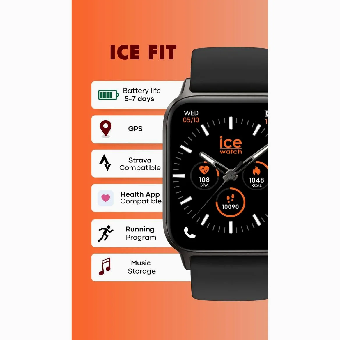 Ice-Watch - ICE fit 1.0 AMOLED - Montre connectée de sport avec bracelet en silicone (1.78 pouces)