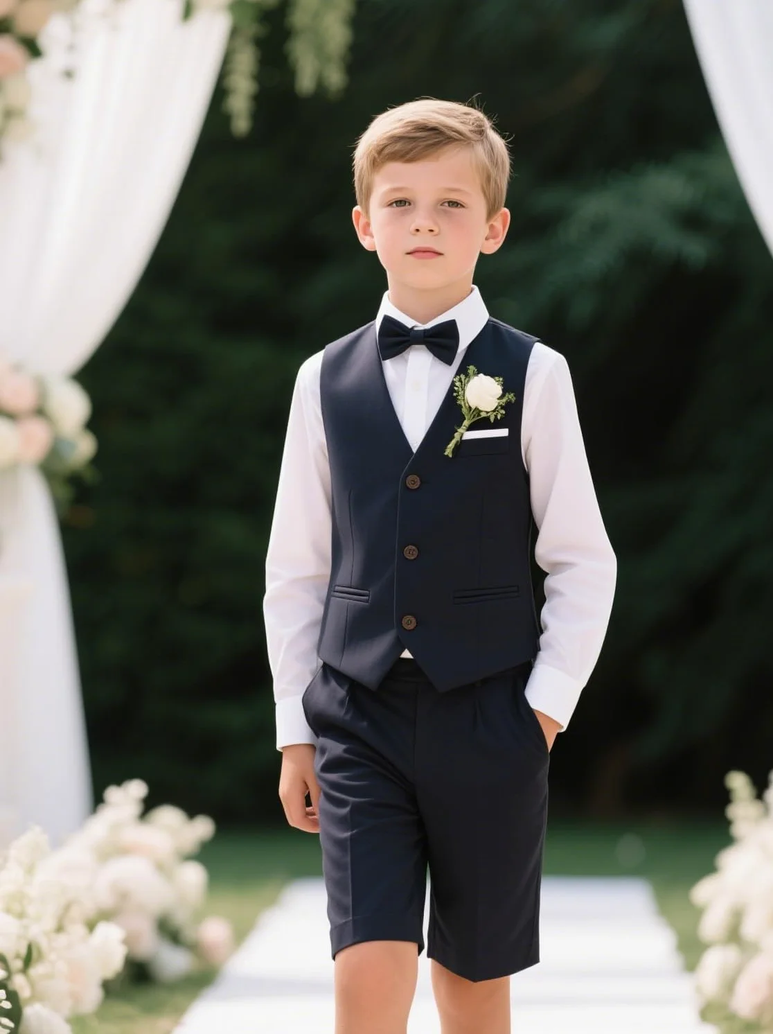Costume 2 pièces pour garçon - Tenue de mariage - Gilet et pantalon - 3 à 16 ans