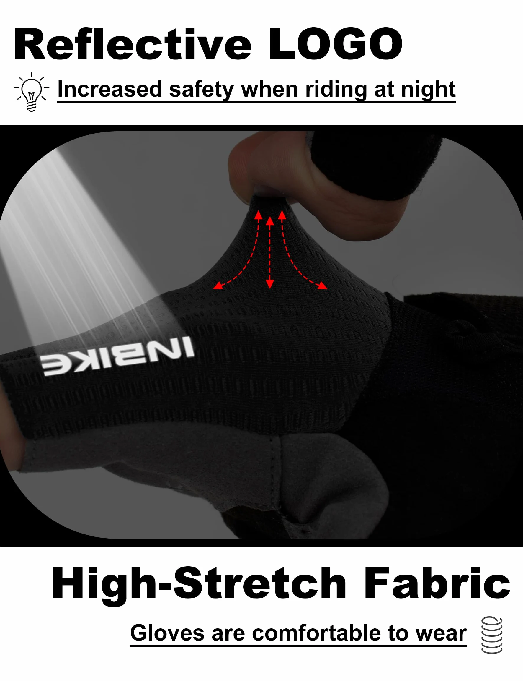 INBIKE Gants de Cyclisme Homme MTB Gants de Vélo Montagne Gants D'été sans Doigts pour Hommes et Femmes Elastiques et Respirants à Usages Multiples