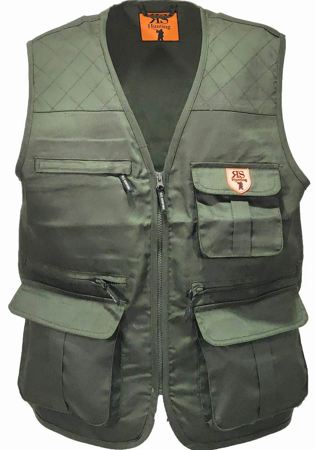 Fratelli ditalia gilet de pêche multi-poches, vert, bleu et camouflage, taille S à 5XL, en coton doublé, poche intérieure avec fermeture éclair, utile pour chasse, pêche, airsoft, temps libre