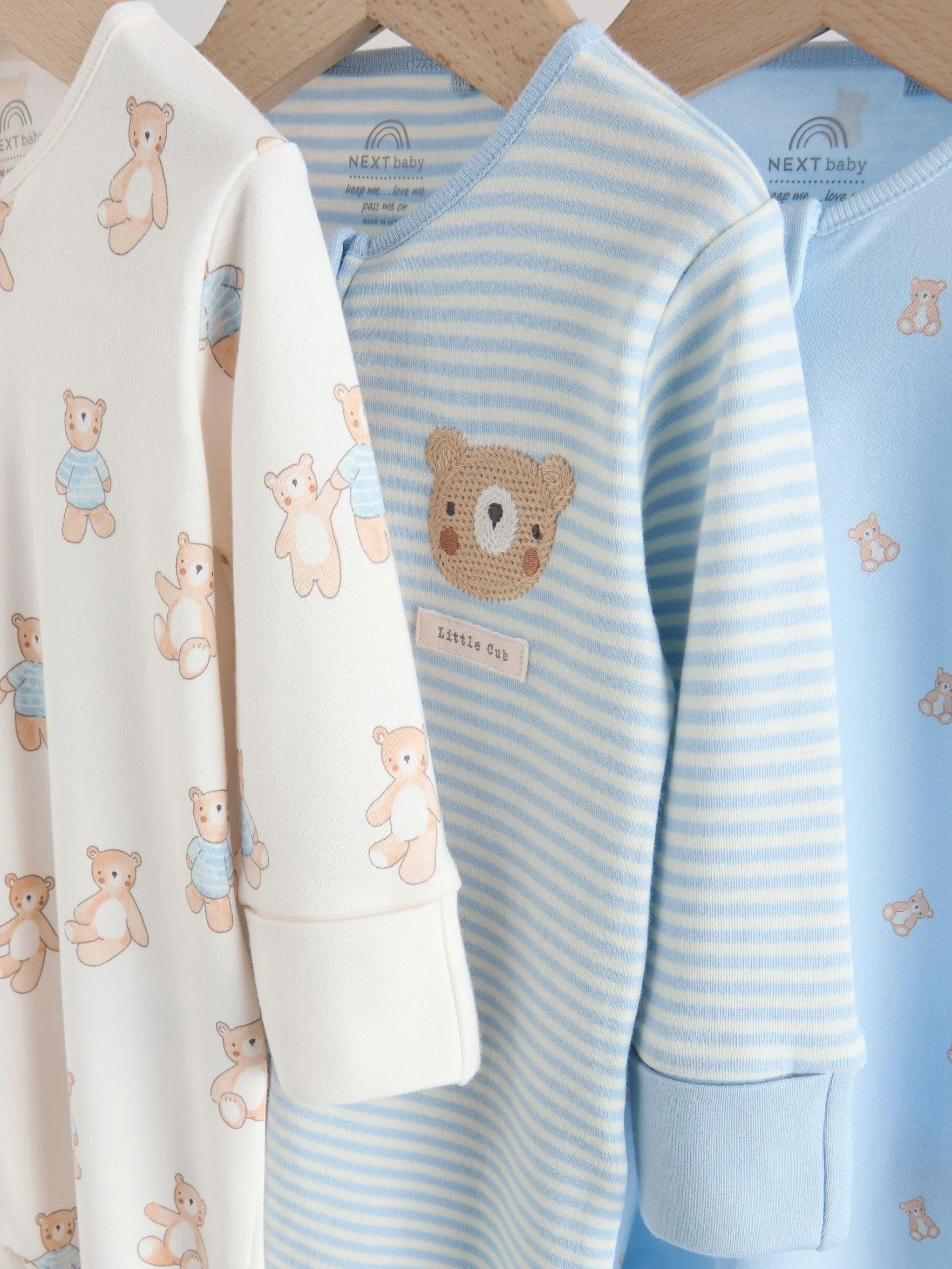 NEXT Bébé garçon Dors-Bien bébé à Zip Double Sens, Lot de 3