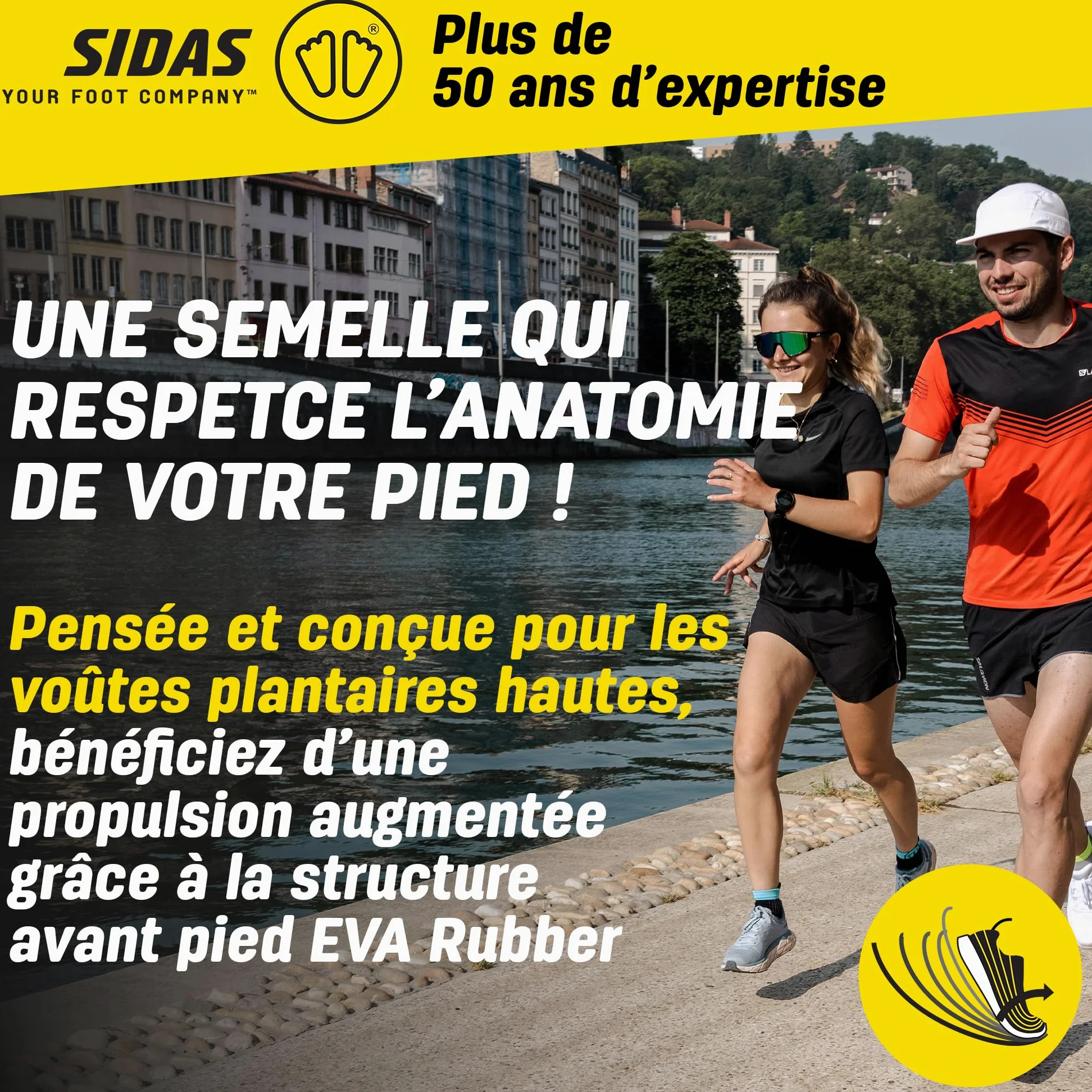 Sidas 3feet Activ High Semelle Course à Pied Mixte
