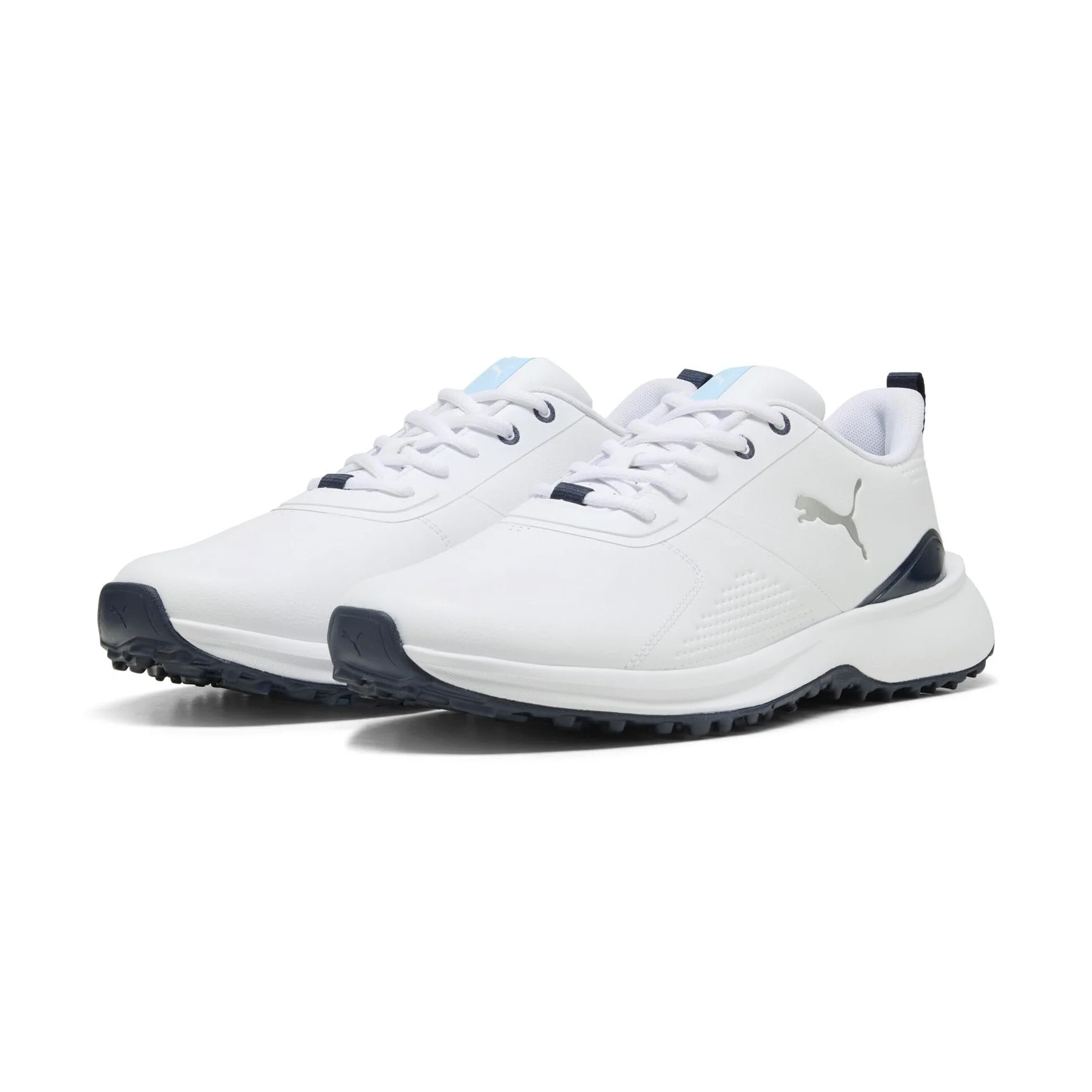 PUMA Chaussures de Golf Fusion Grip 6 Evo pour Homme, Blanc argenté, Pointure 42, Puma White Puma Silver, 42.5 EU