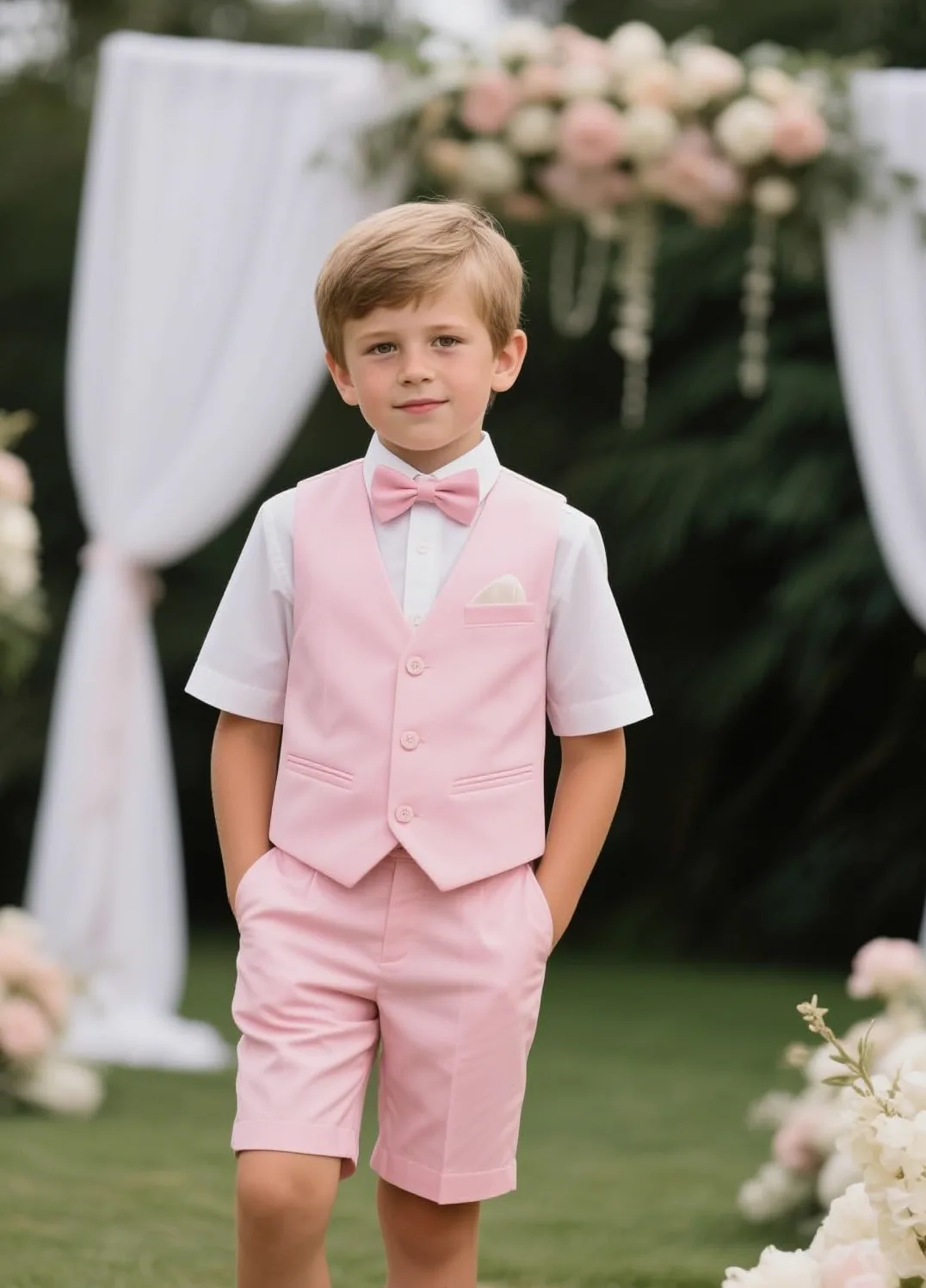 Costume 2 pièces pour garçon - Tenue de mariage - Gilet et pantalon - 3 à 16 ans
