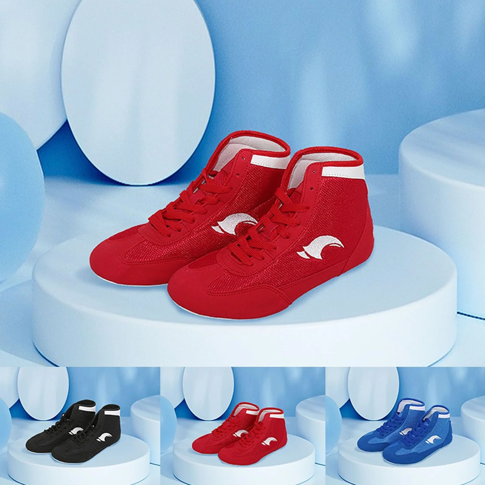 Chaussures de boxe pour enfant - Chaussures d'entraînement de lutte - Bottes longues - Pour entraînement de compétition
