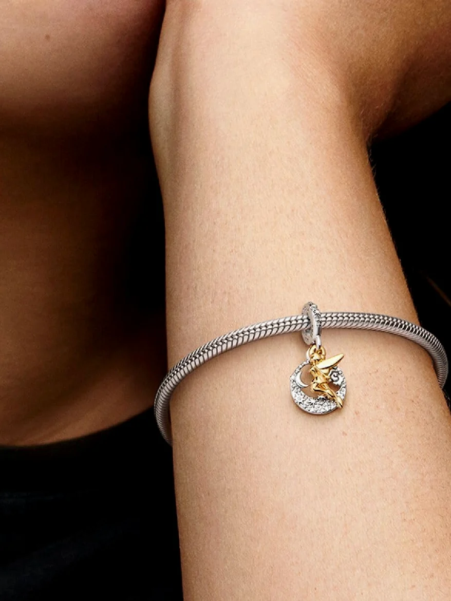 Generico FairyHause Figure en argent sterling 925 Charm Bracelet Charm Cadeau Spécial Fête DIY Maman Mode Femme Princesse Chaud Été Populaire Bracelet Trilly Peter Pan Rêves Or