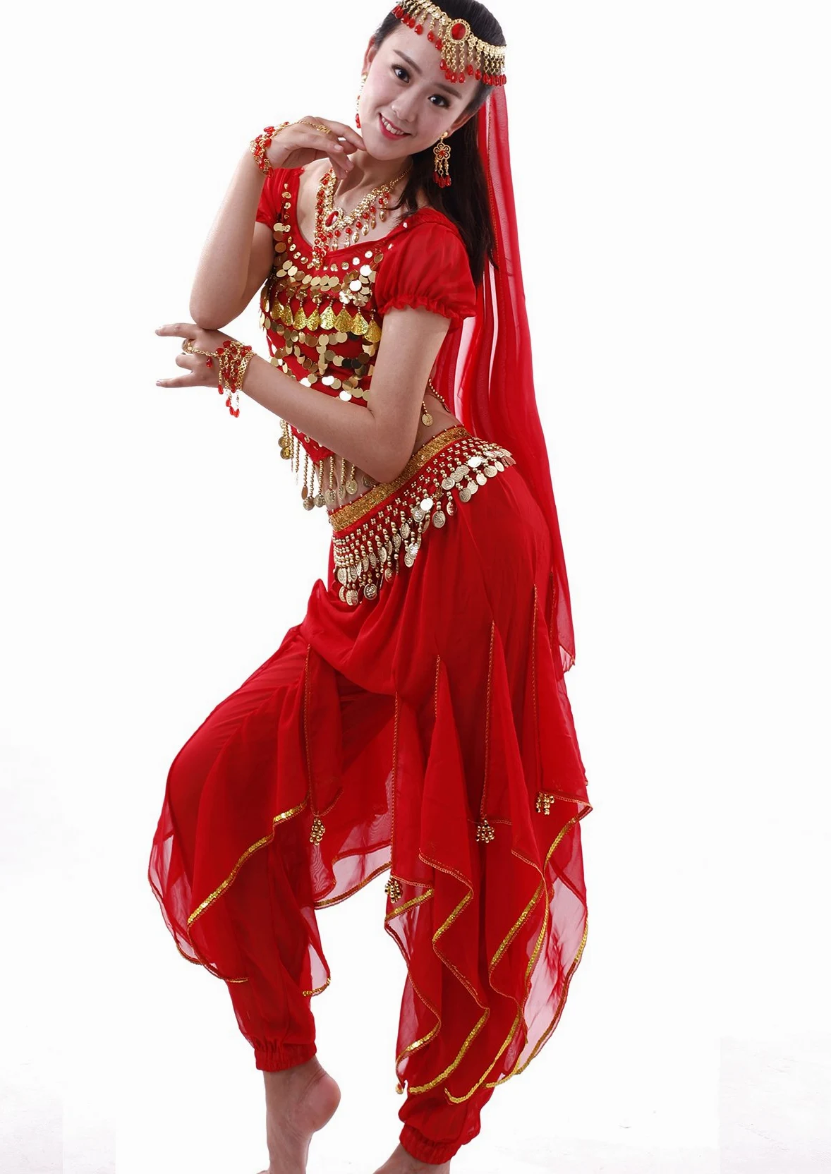 Astage Femme Indienne Belly Danse Costumes Halter Harem Pantalon Performance Set