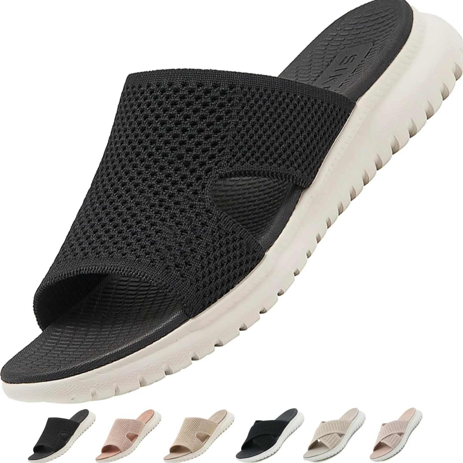 Sandales Femme Été Confortable Orthopédique Chaussons Legere Chaussures Plate Claquettes