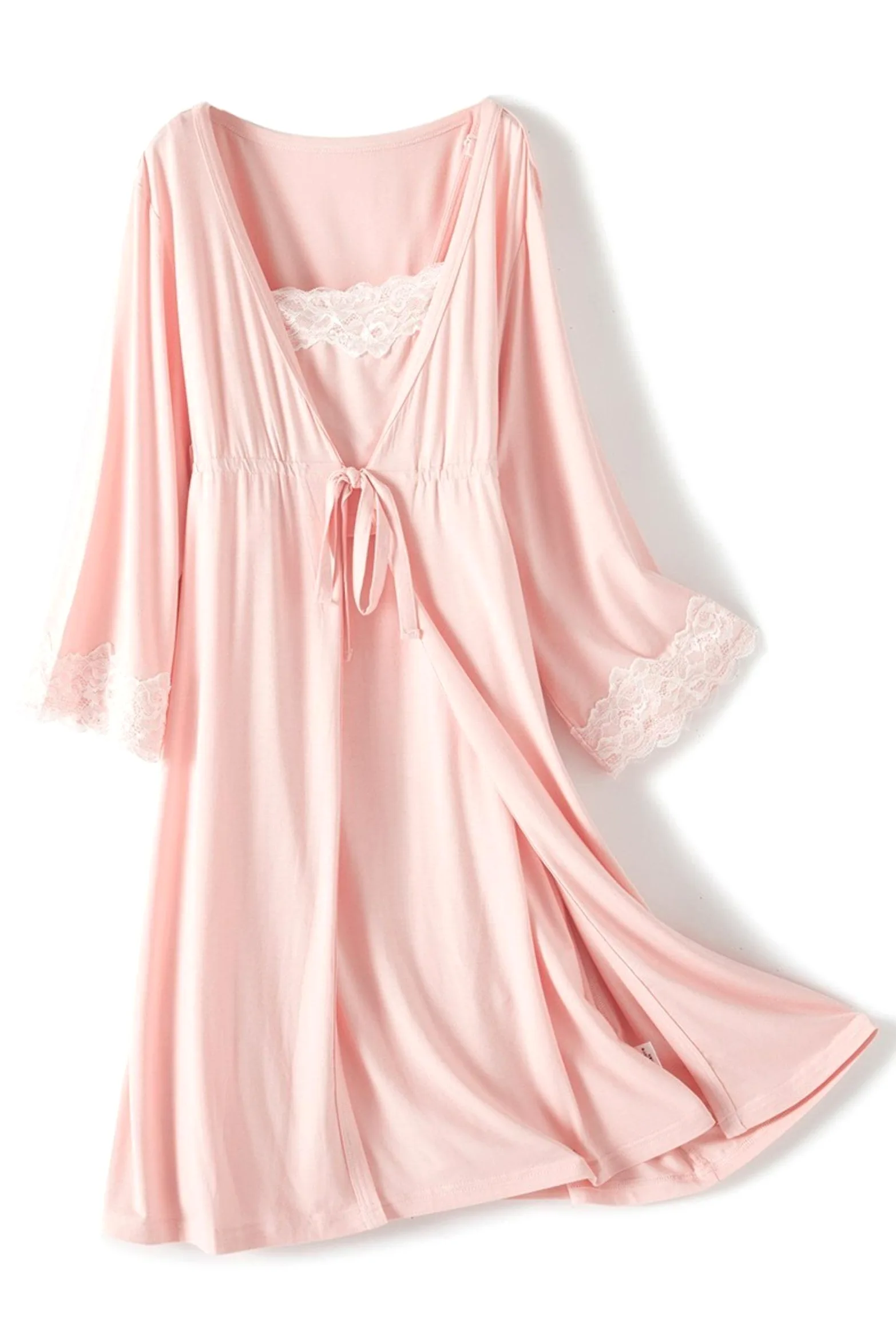 Femme Enceinte vêtements de Nuit Allaitement Grossesse Pyjamas Fronde Allaitement Chemise de Nuit maternité Travail Robe + Robe Accouchement