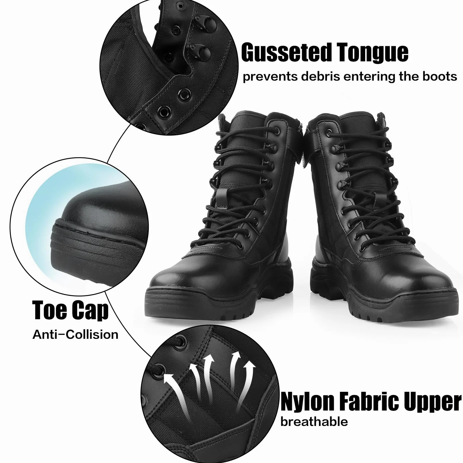 Rangers Militaire Homme Bottes Tactique Botte Moto Homme Bottes Militaire Airsoft Bottes de Combat avec Fermeture éclair Antidérapante Chaussure de Randonnée