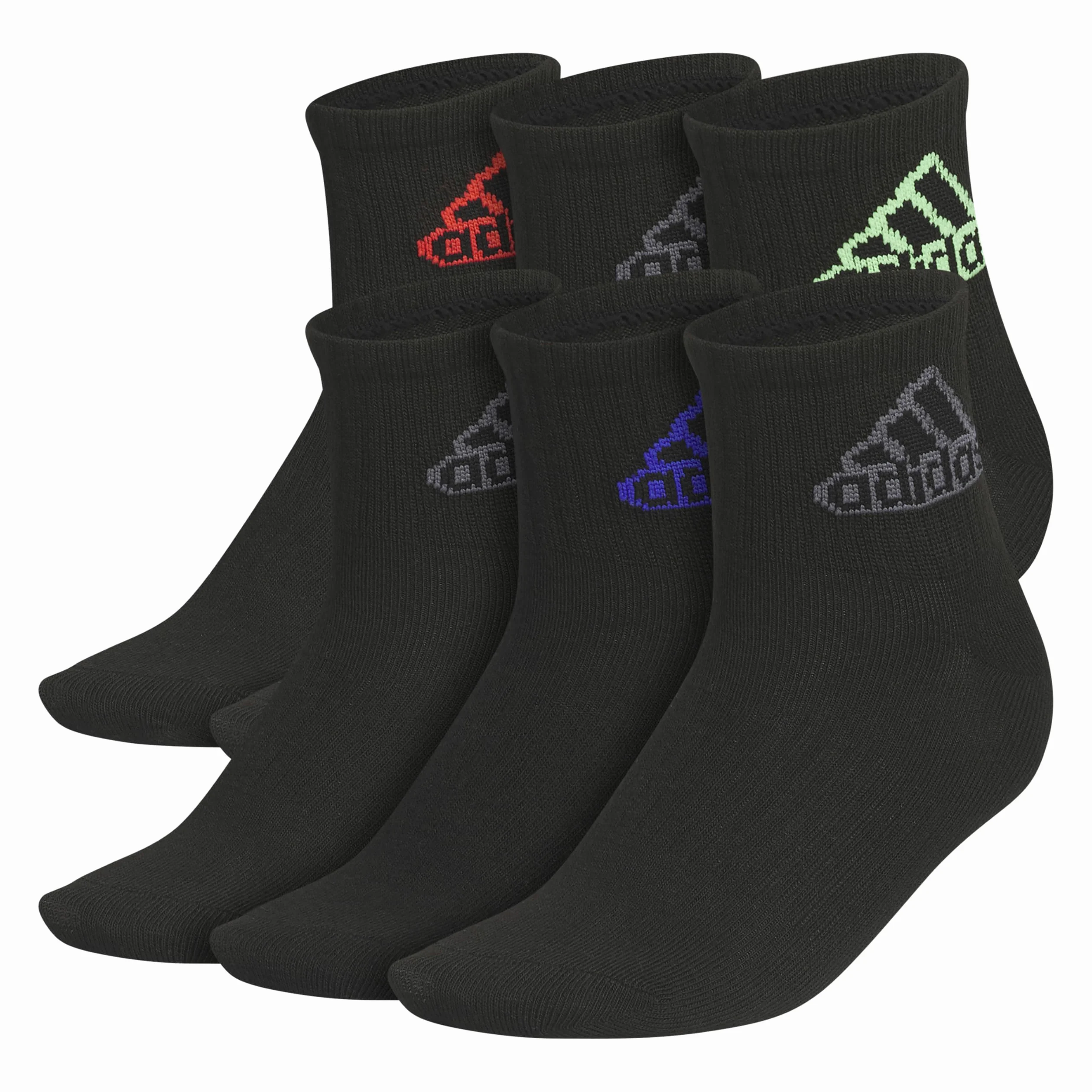 adidas Superlite Classic Lot de 6 paires de chaussettes pour enfants, garçons et filles – Légères et respirantes