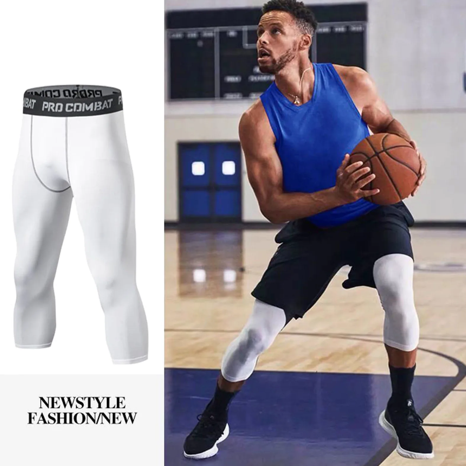 3/4 Legging - Legging De Sport Léger, Legging De Compression pour Homme - Legging 3/4 - Legging Homme - Pantalon De Sport Multi-Voies