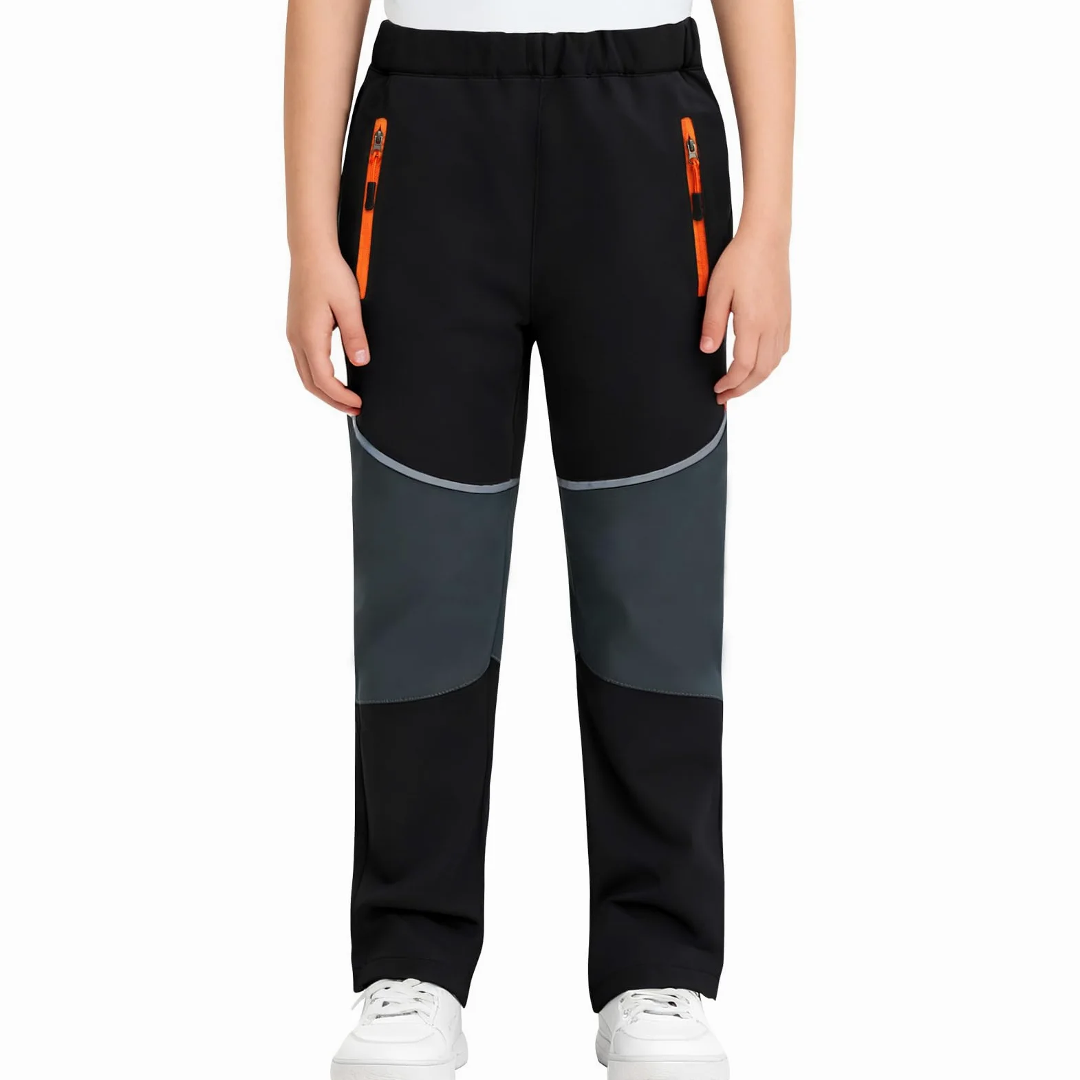 Hill & Sea Pantalon de ski pour enfant - Imperméable - En softshell - Taille élastique - Doublure polaire - Chaud