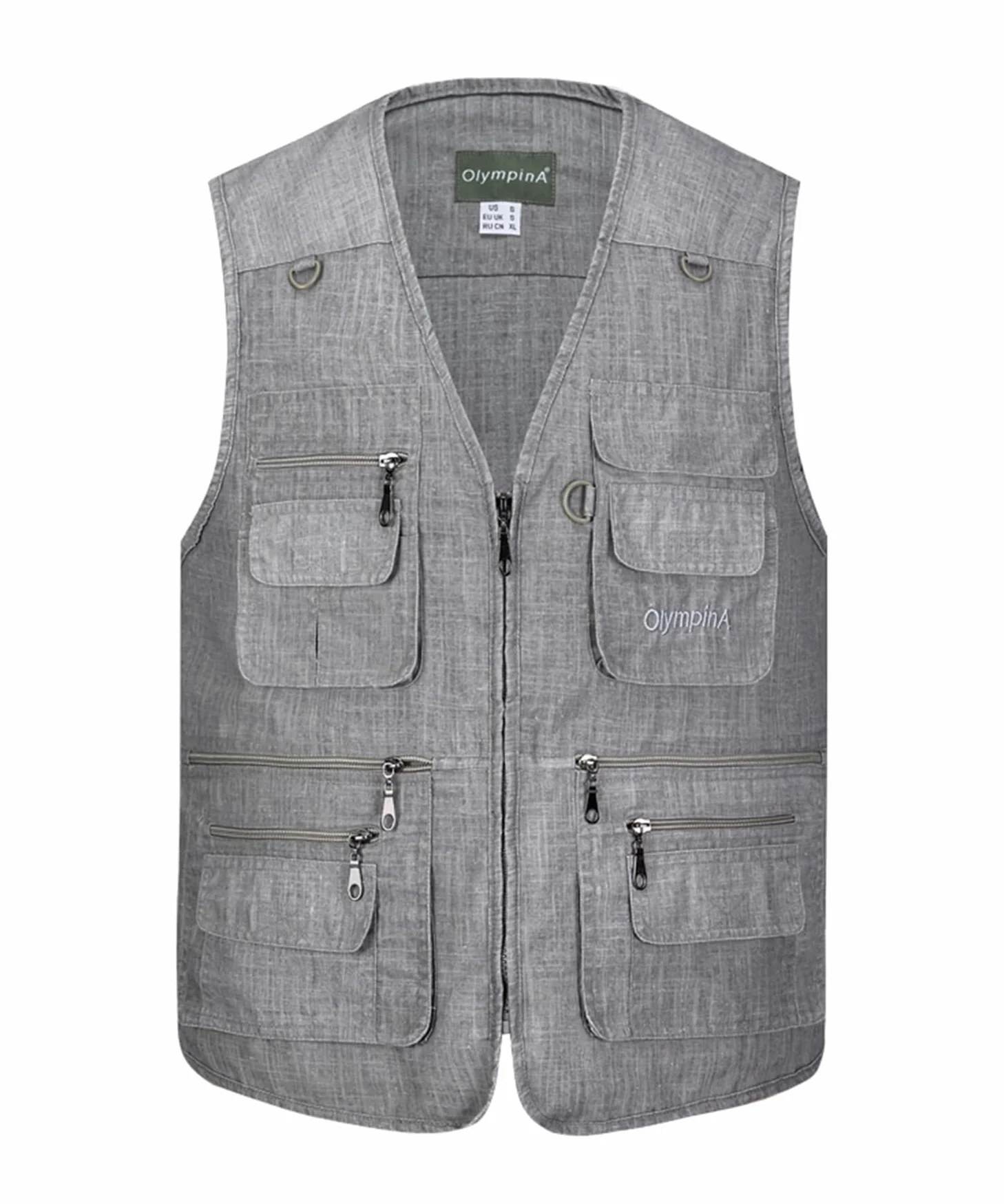 Homme Gilet de Pêche Gilet de Extérieur Décontracté Léger Respirant Veste sans Manches Veste de Sport Camping Chasse Photographie Gilet Veste avec Multi-Poche