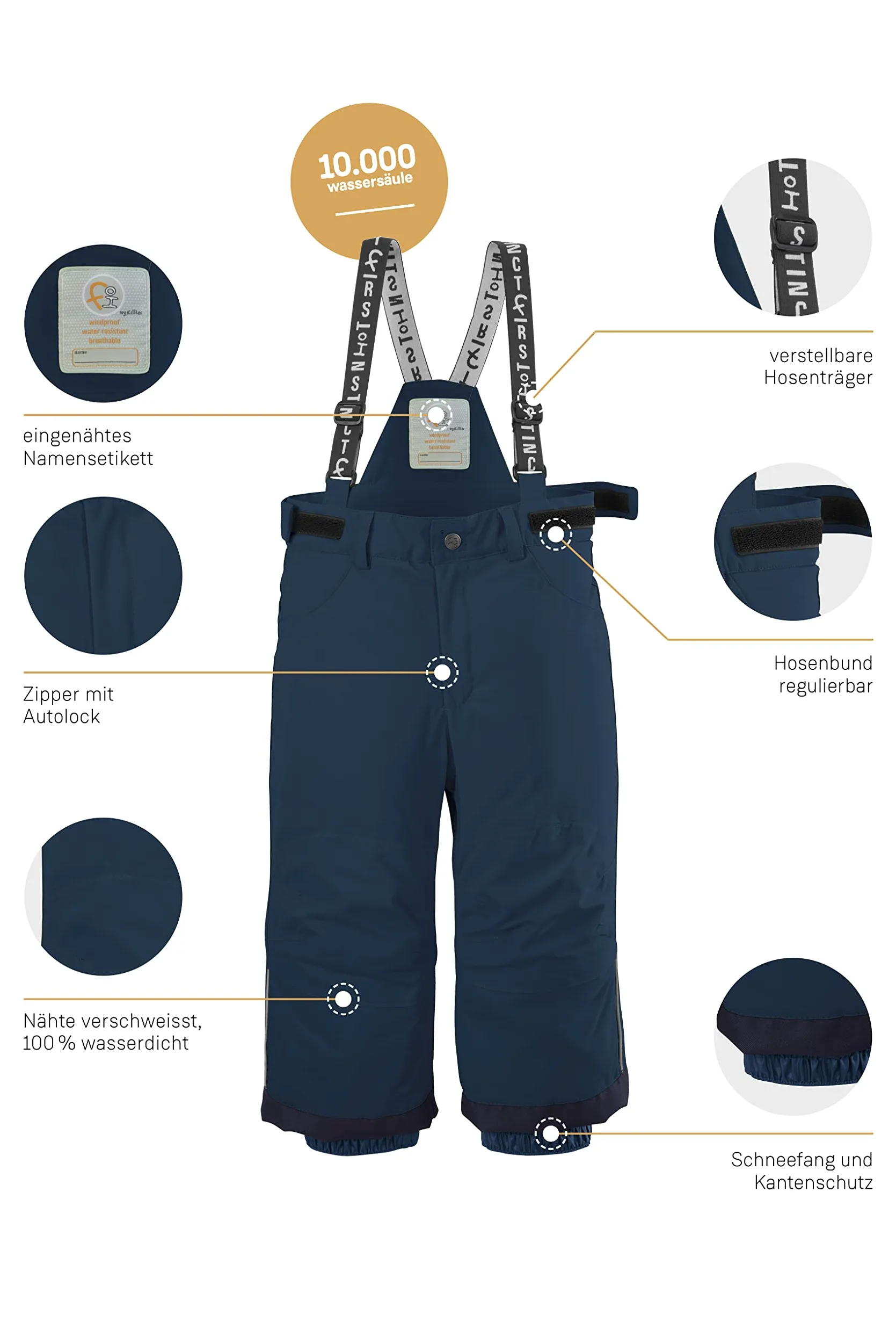 first instinct by killtec Pnts de Ski Fisw 7 MNS - Pantalon de Ski Fonctionnel avec Bretelles et Jupe Pare-Neige - Pantalon de Ski - Mixte