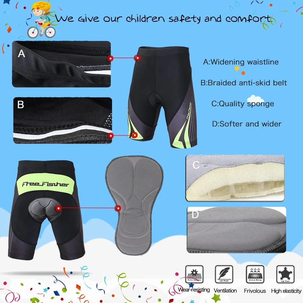 Combinaison de Maillot Cyclisme Velo Pantalons pour Enfant
