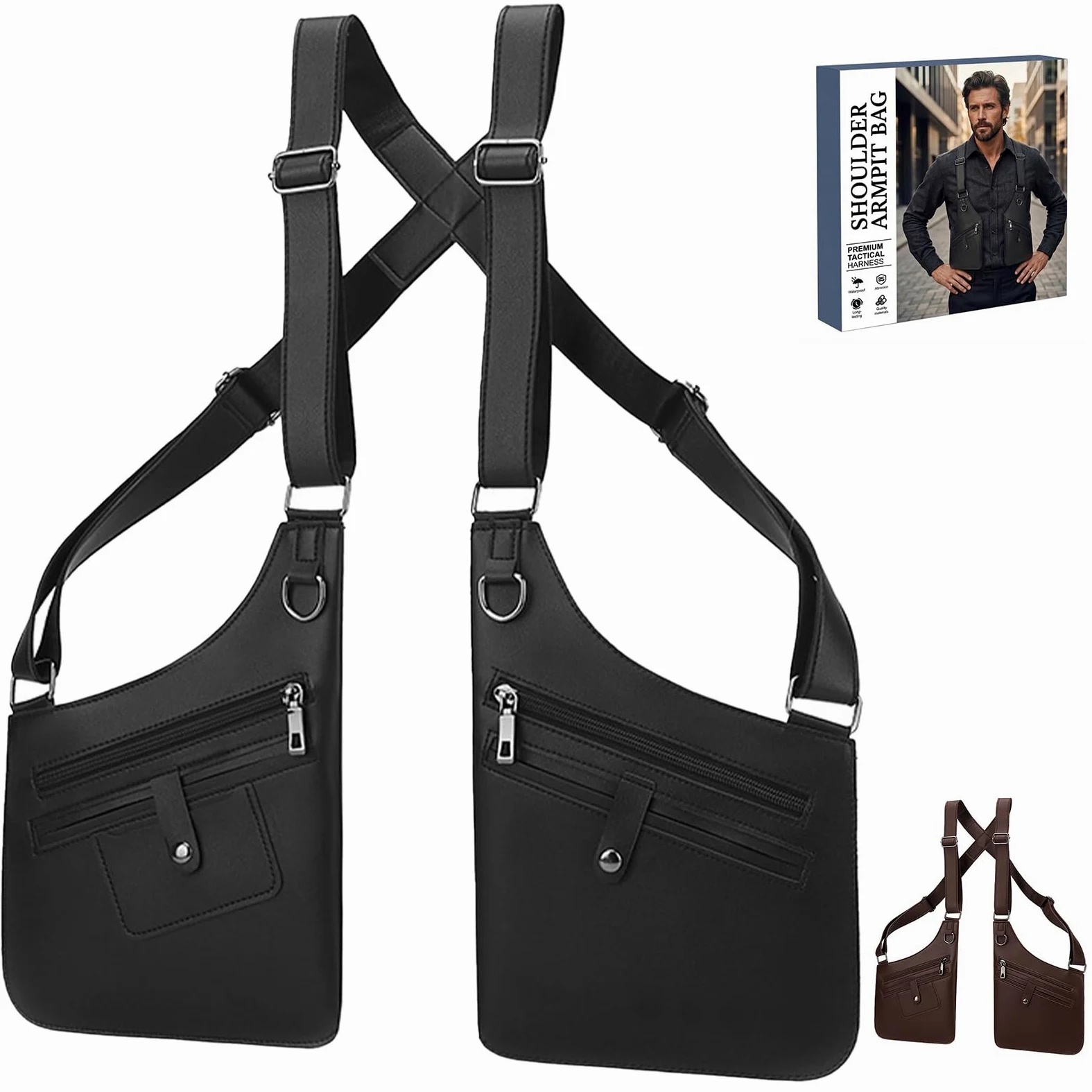Sling Bag Hommes Femmes Holster Sac Hommes Anti Vol Sac Vélo Sac Bandoulière pour Voyages Randonnée et Outdoor